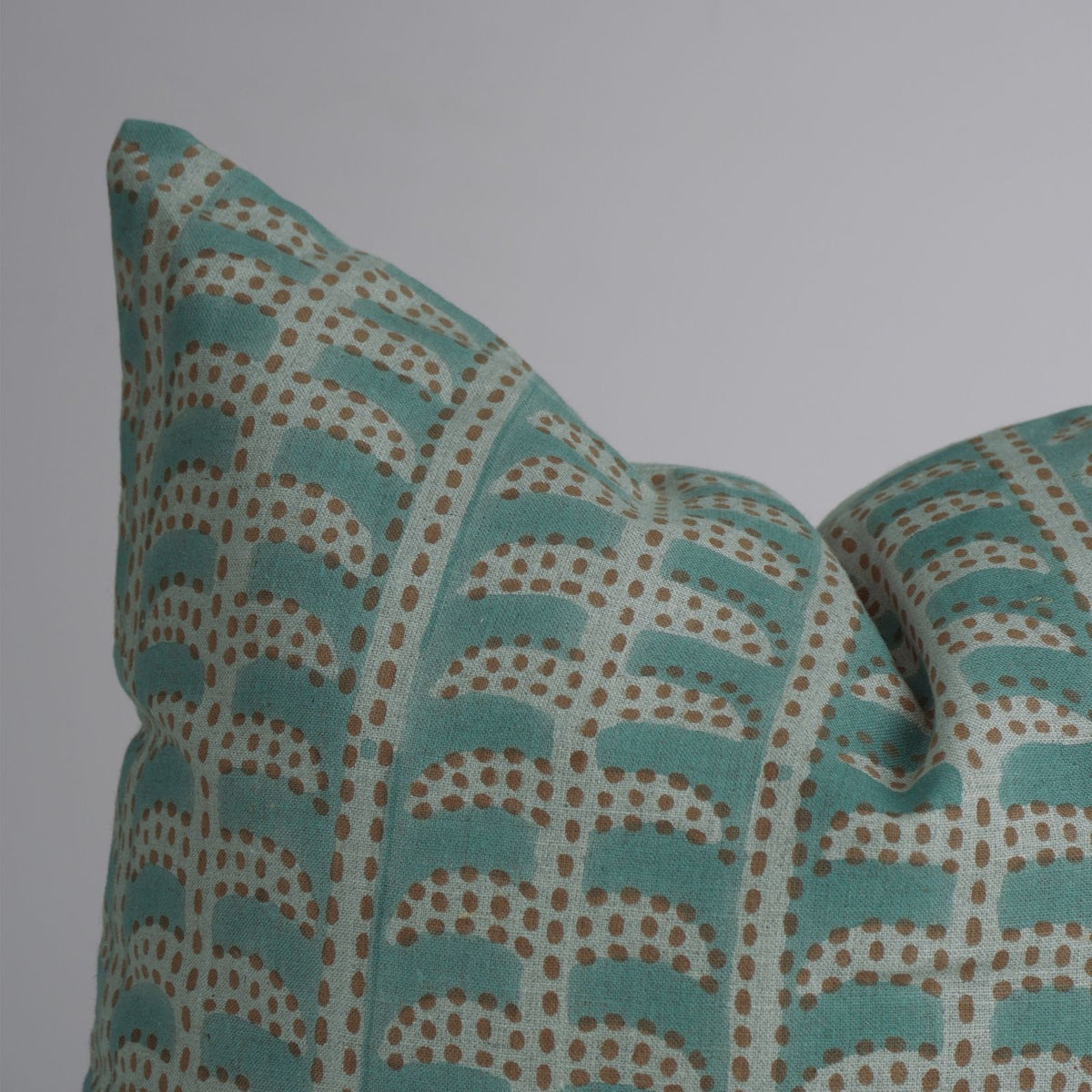 Hand Block Printed Linen Pillow Cover - Blue Garud