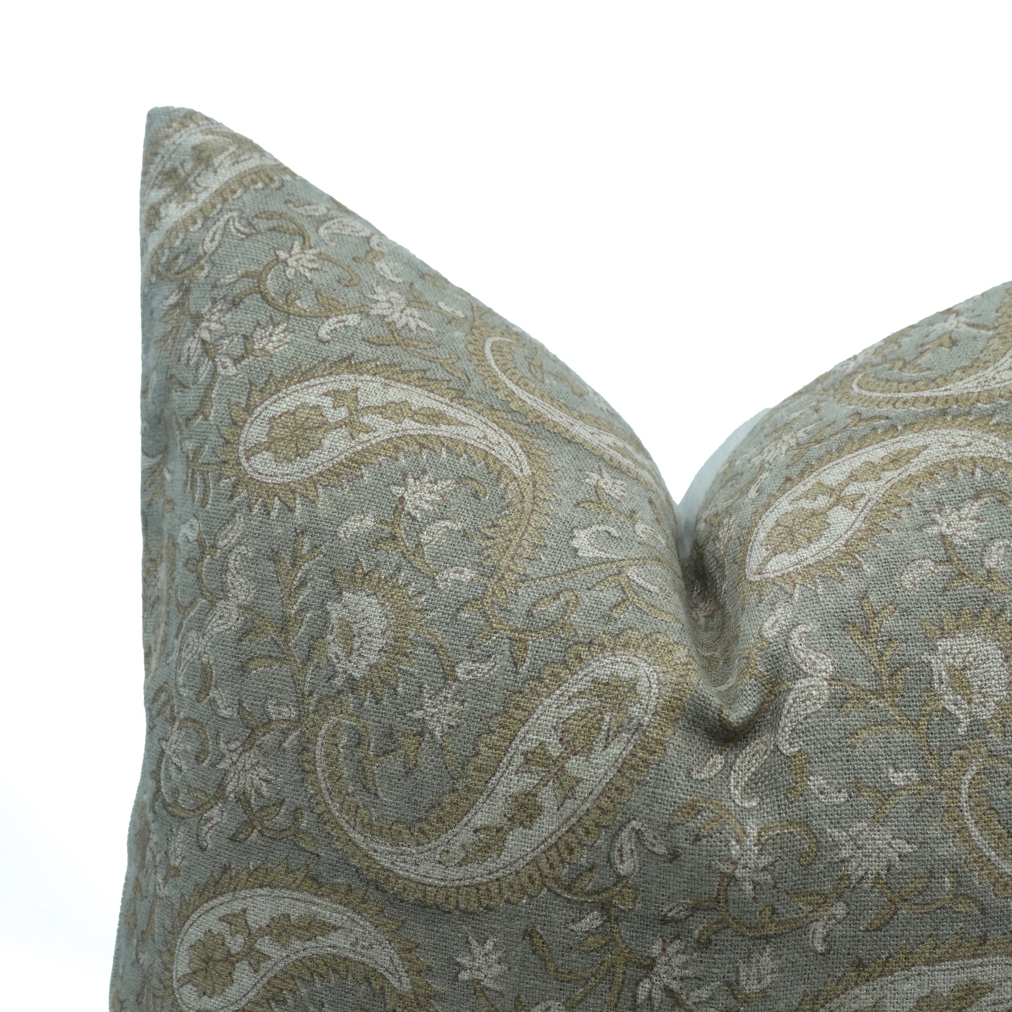 Gray Floral Kiara Indian Printed Thick Linen Cushion Case