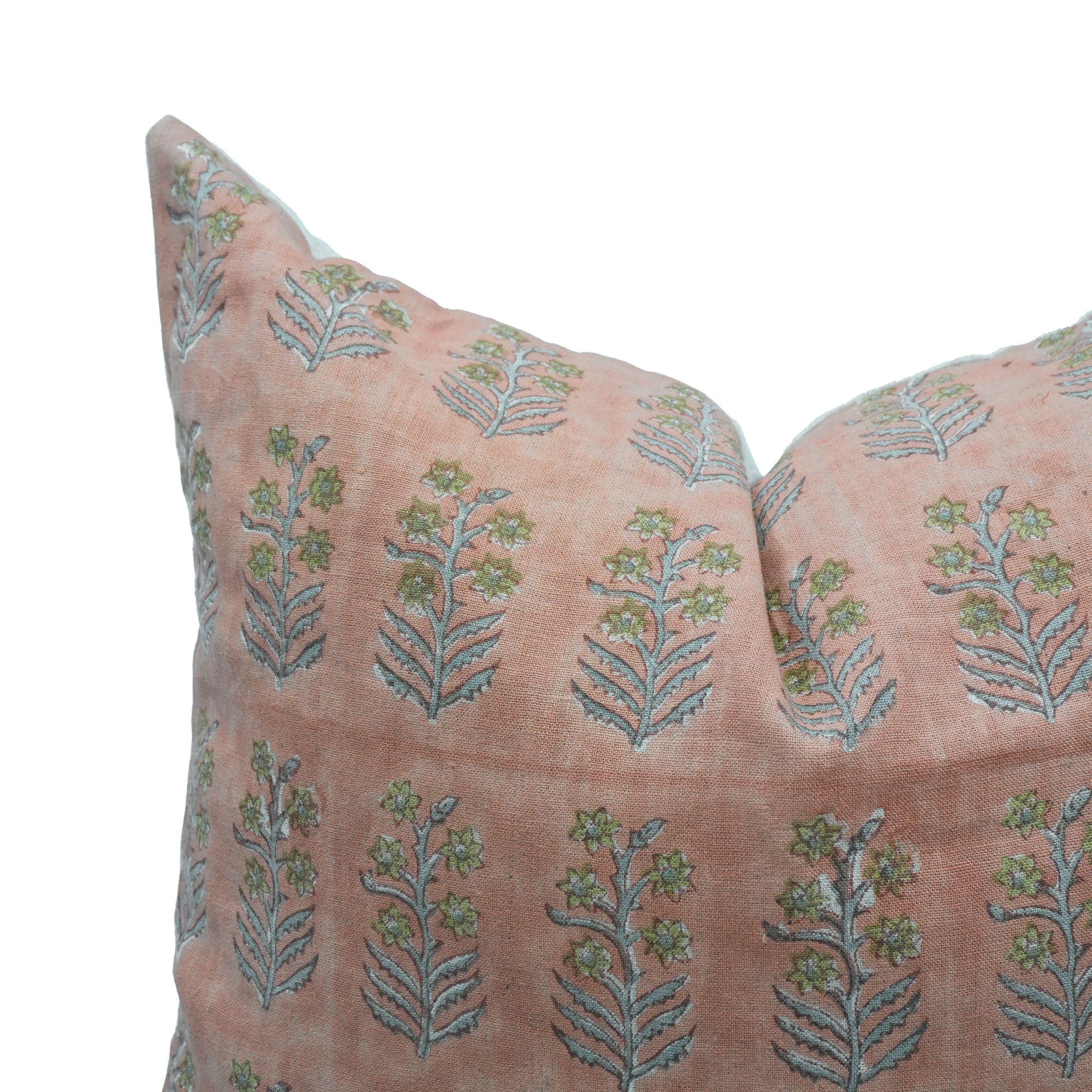 Inderdhanush Handmade Peach Pure Linen Cushion Cover 
