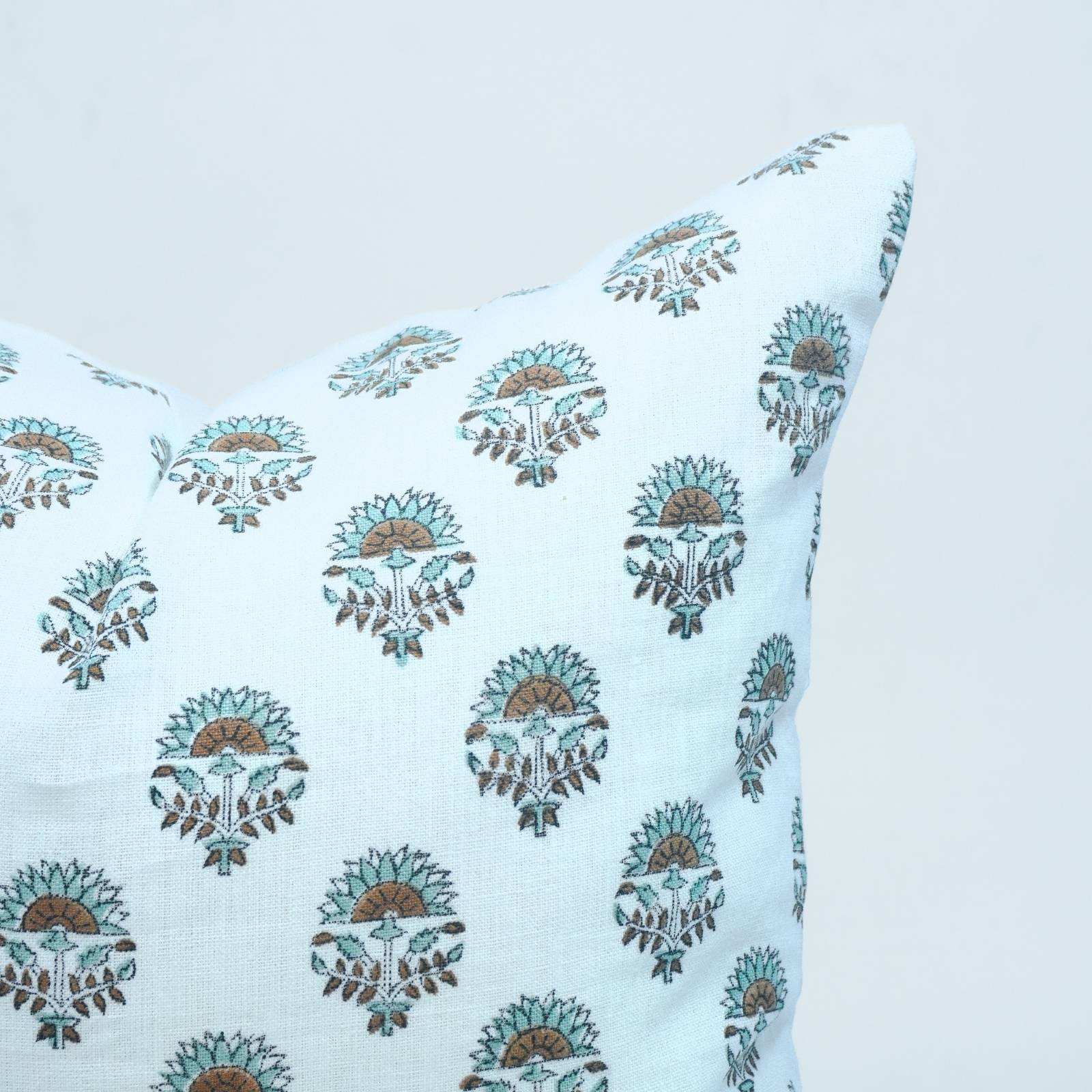 Hand Block Print Boho Cushion Cover | Inderjeet Linen Gray