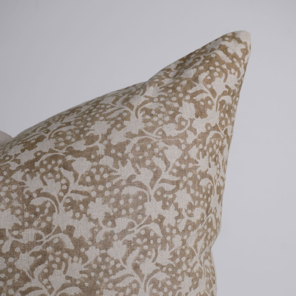 Indian Print Pure Linen Brown Cushion Cover - Firoza