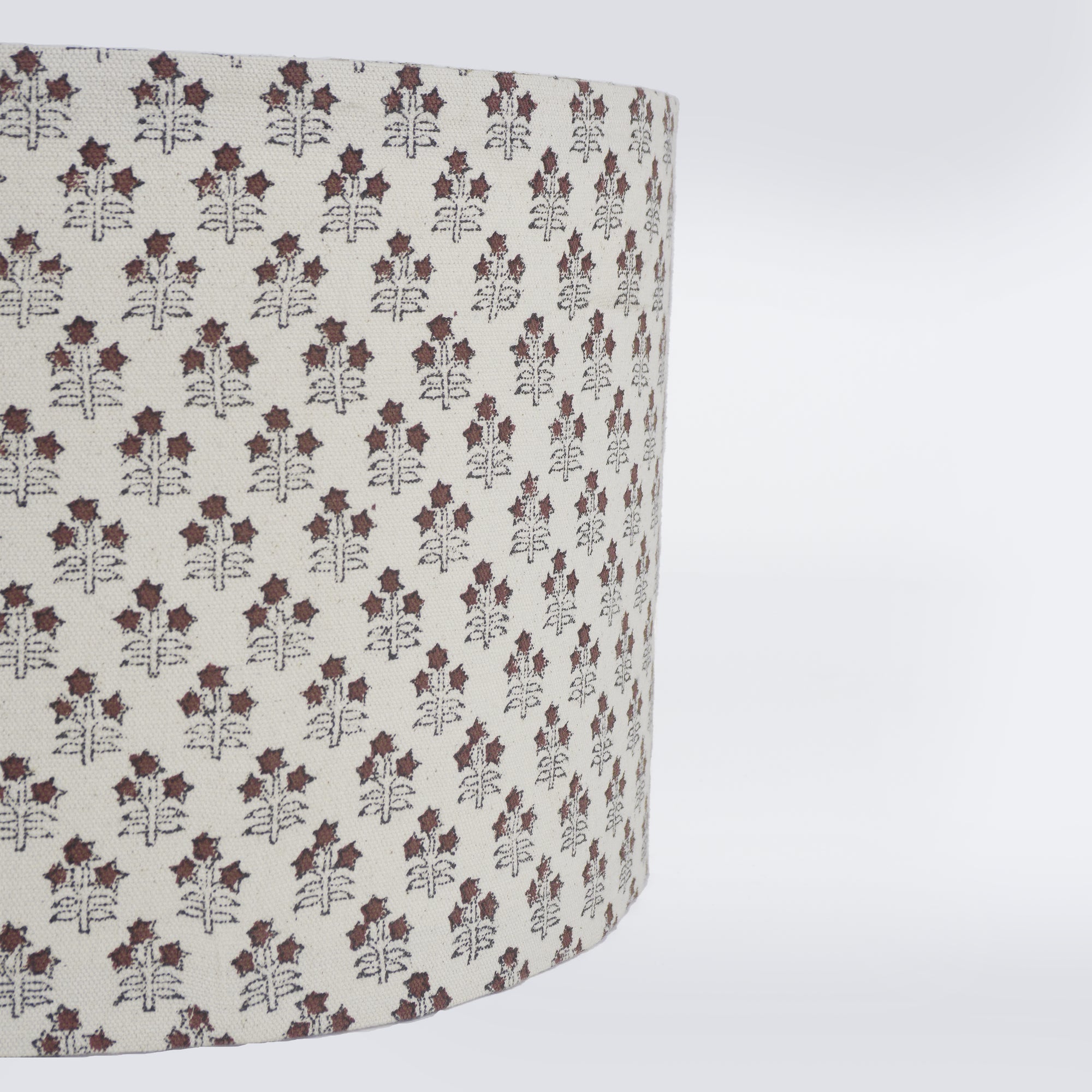 Block Print Duck Canvas Drum Table Lampshade - Keasriya