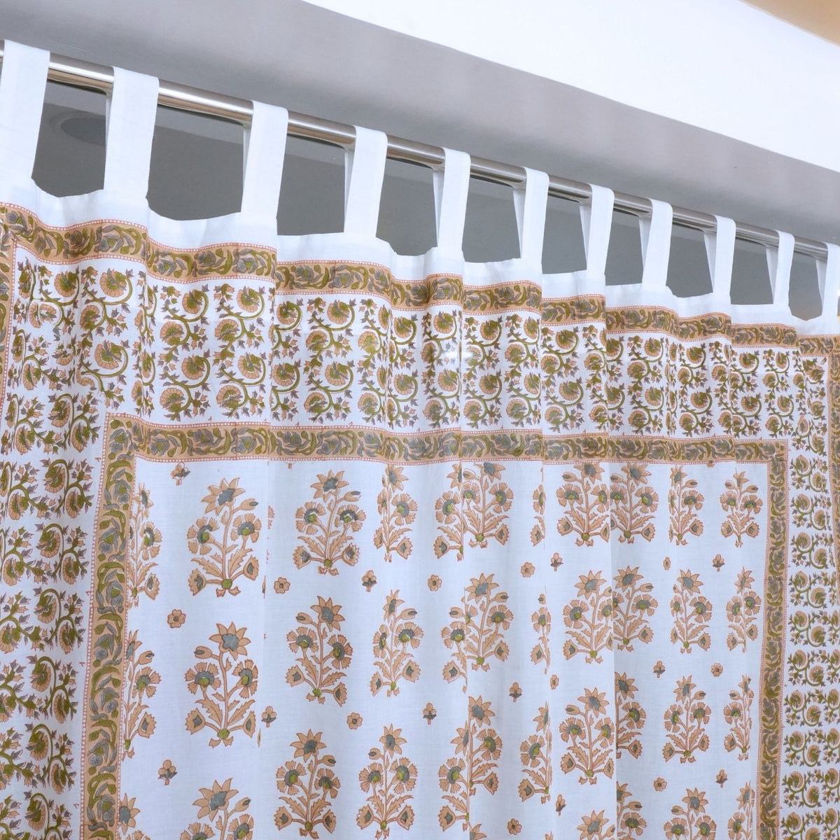 Handcrafted Block Print 100% Cotton Curtains - Sawrna