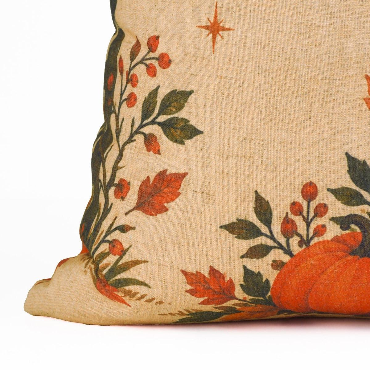 Halloween Pumpkin Print Viscose Linen Pillow Cover - Kadu