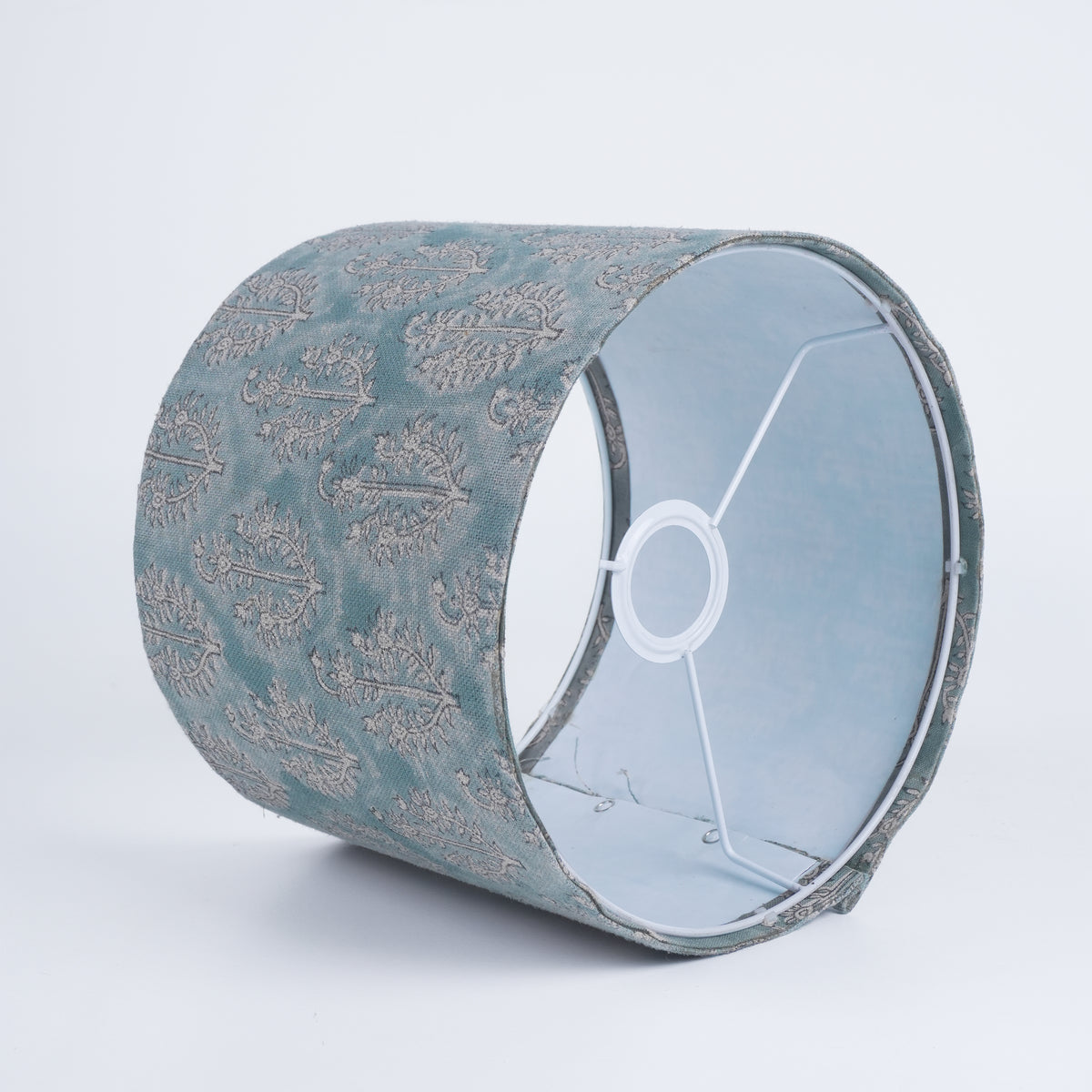 Handcrafted Gray Floral Detachable Linen Lampshade – Neelgagan 