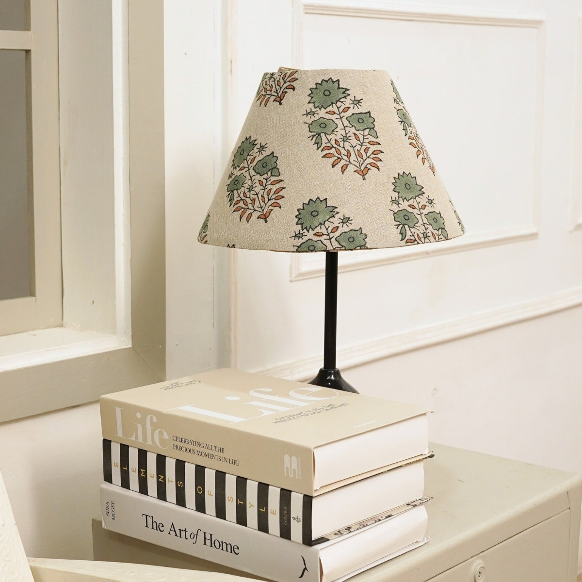 Mayra Gray & Brown Linen Lampshade | Handmade Drum & Coolie Styles