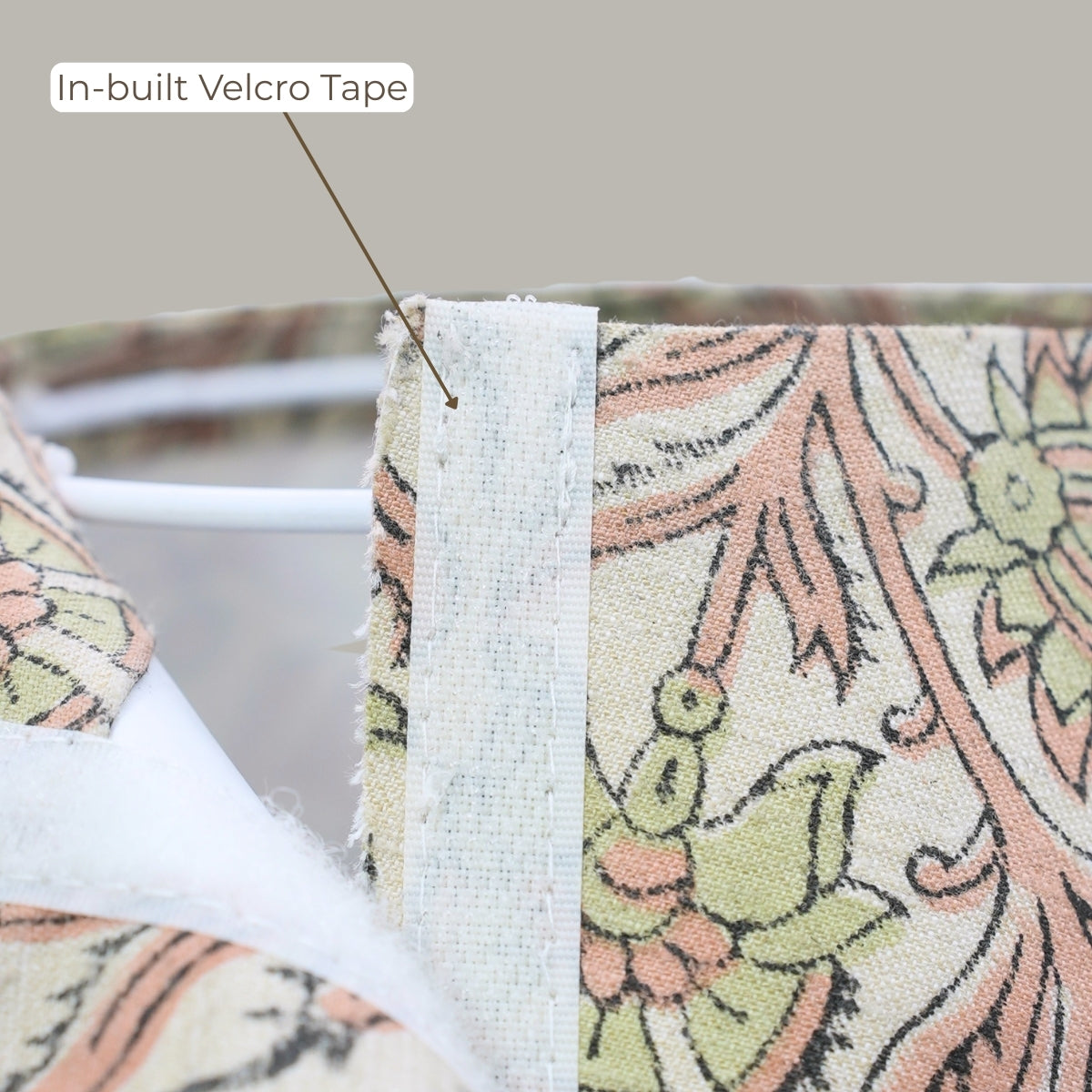 Custard Apple Green & Pink Linen Lampshade | Handmade Drum & Coolie Styles