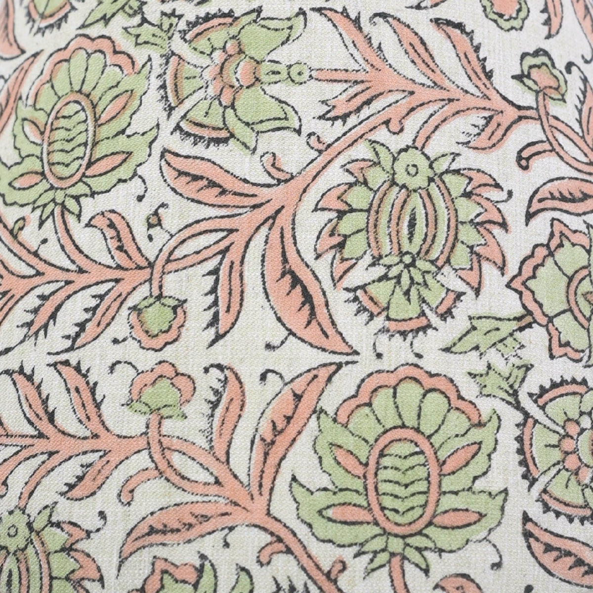 Custard Apple Green & Pink Linen Lampshade | Handmade Drum & Coolie Styles