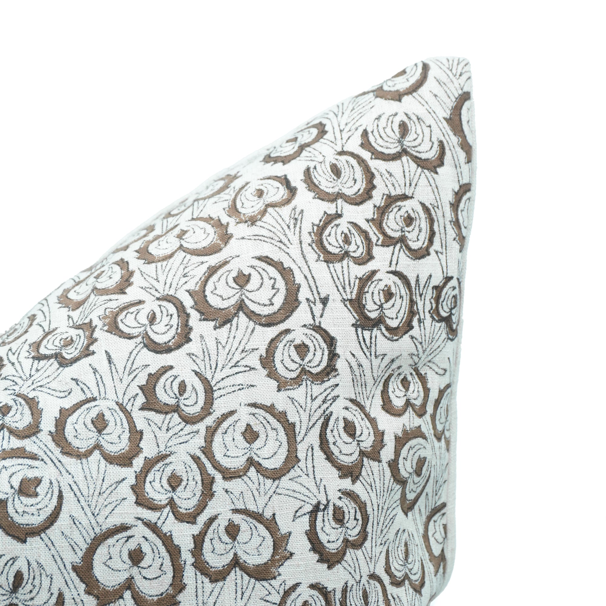 Heart Vine Mehroon Handmade Viscose Linen Pillow Cover