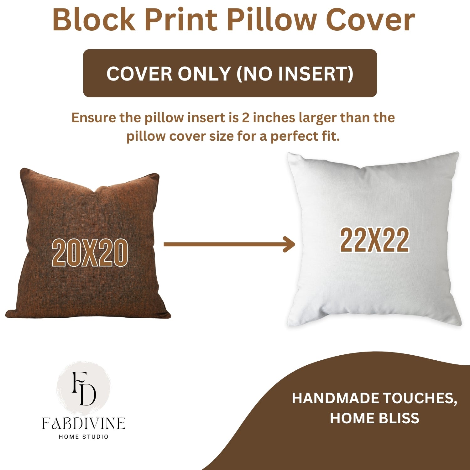 Solid Linen House Warming Cushion Cover in Brown