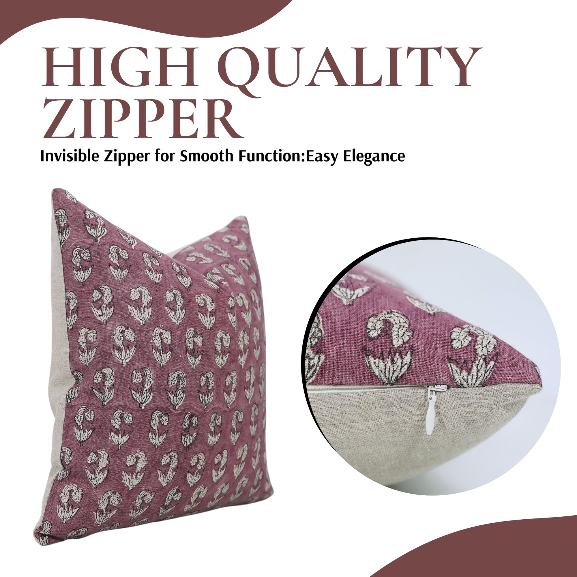 Block Printed Pillow Cover For Sofa Couch Or Bed - Thick Linen - Superstar