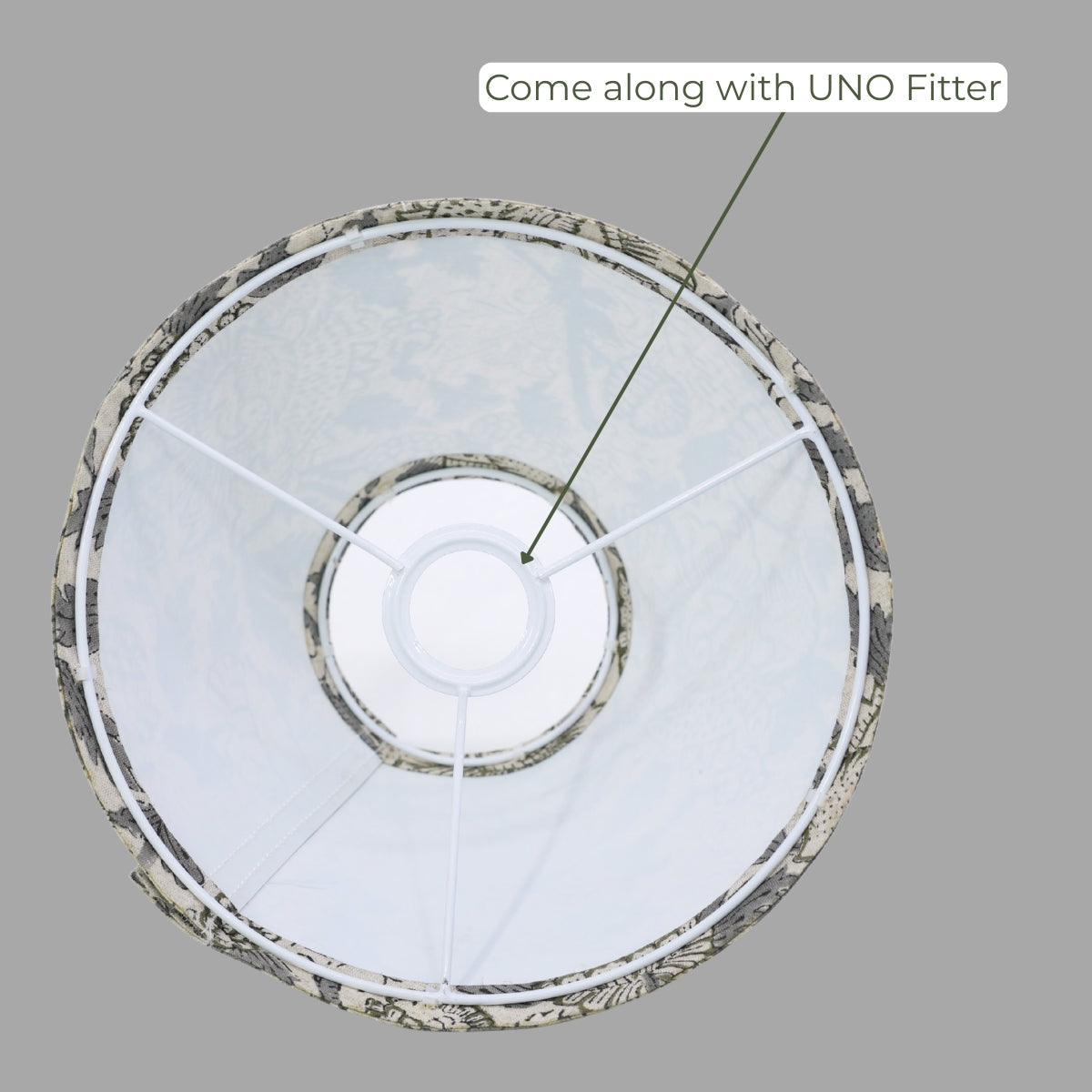 Akashgagna Gray & Green Floral Viscose Linen Lampshade for Bedroom