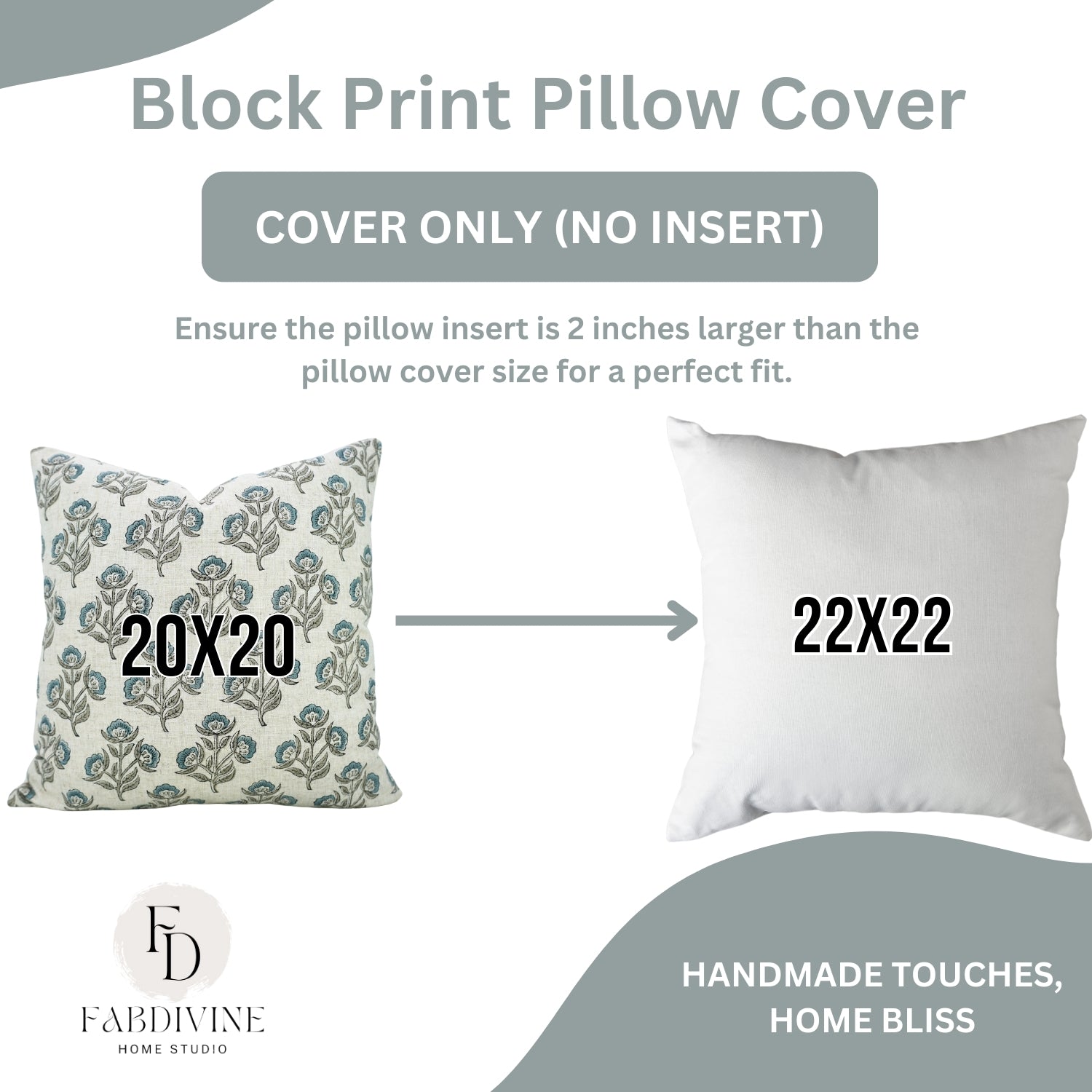 Block Printed Floral Living Room Viscous Linen Pillow Cover - Bealpatra