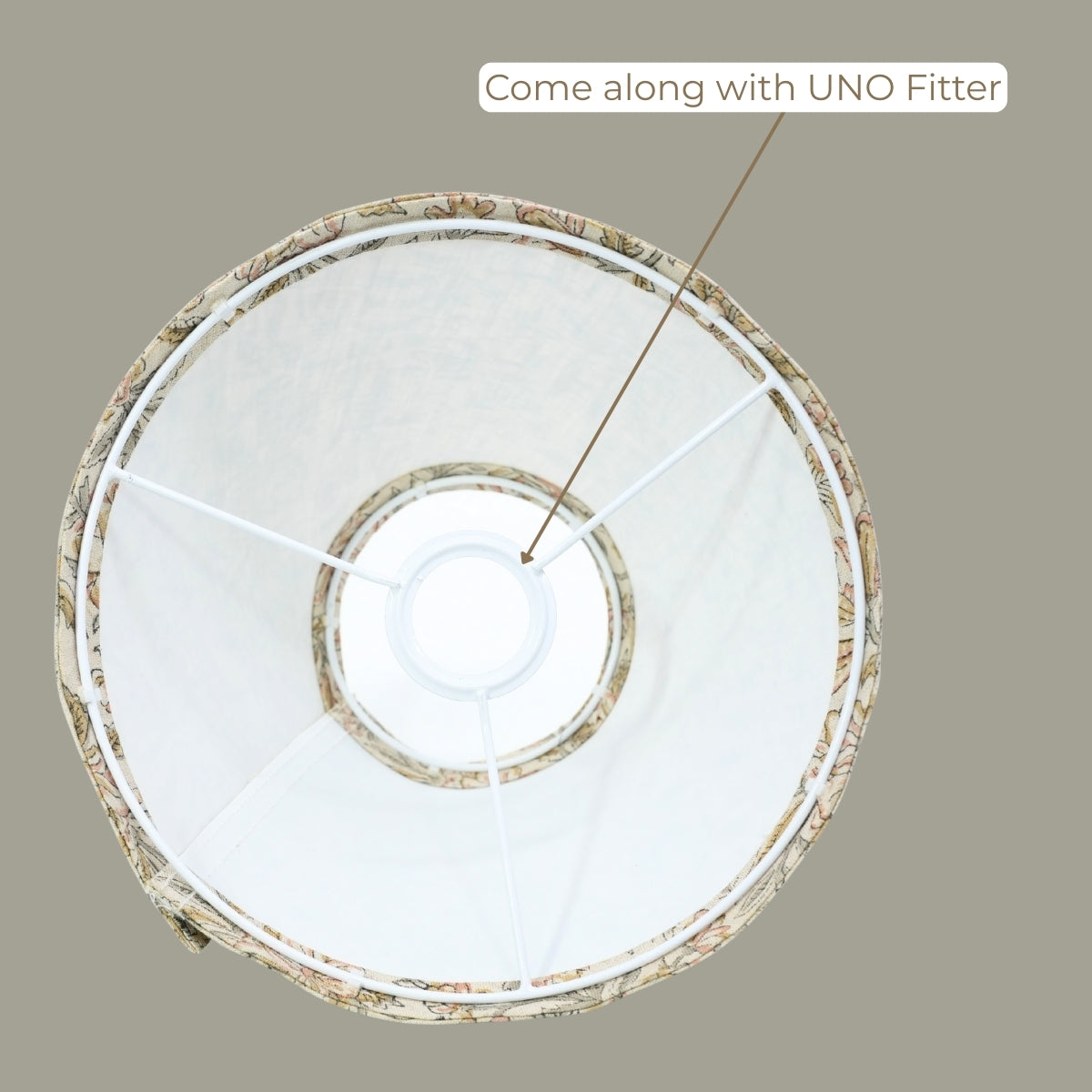 Handmade Kudrat Green Pure Linen Block Printed Boho Detachable Lampshade