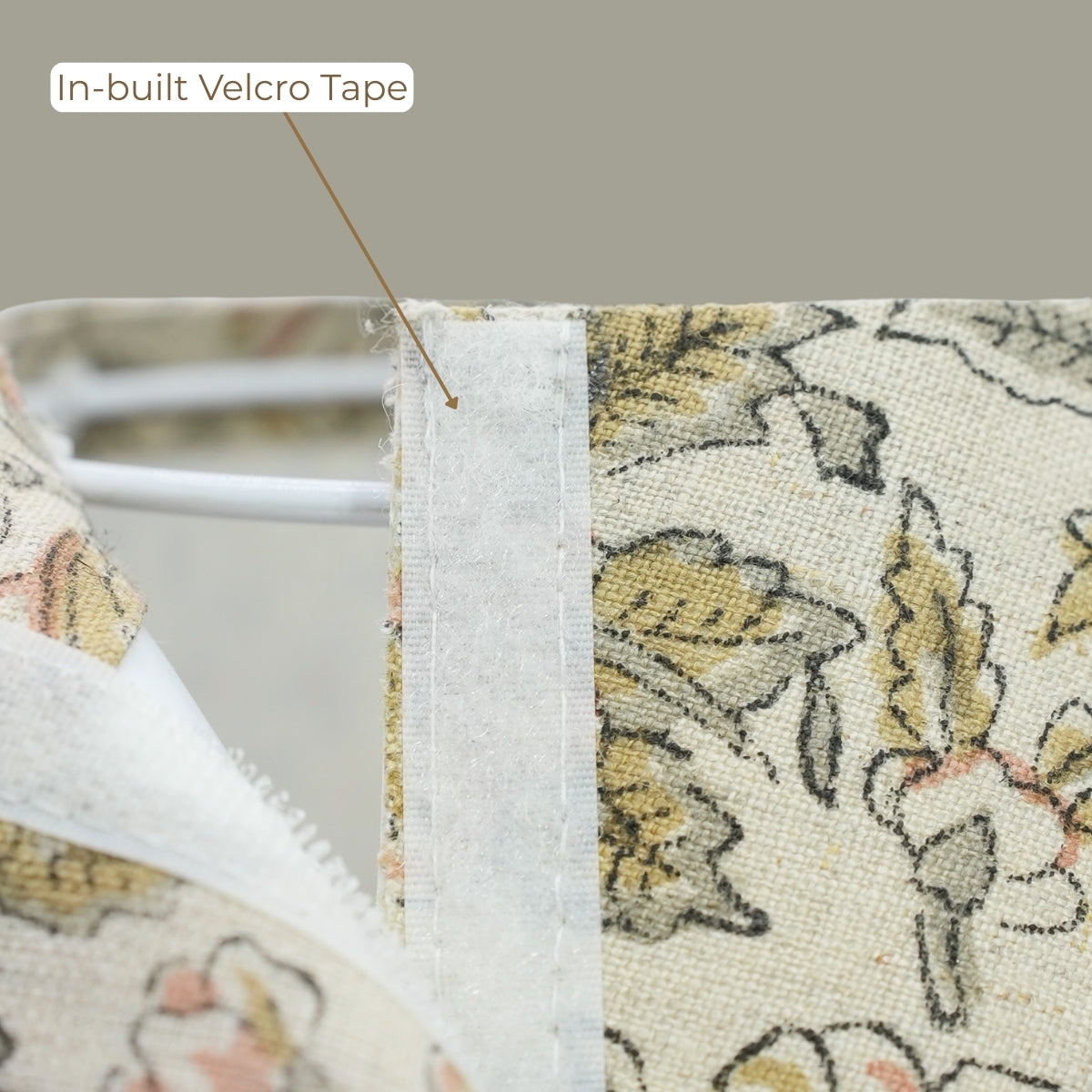 Handmade Kudrat Green Pure Linen Block Printed Boho Detachable Lampshade