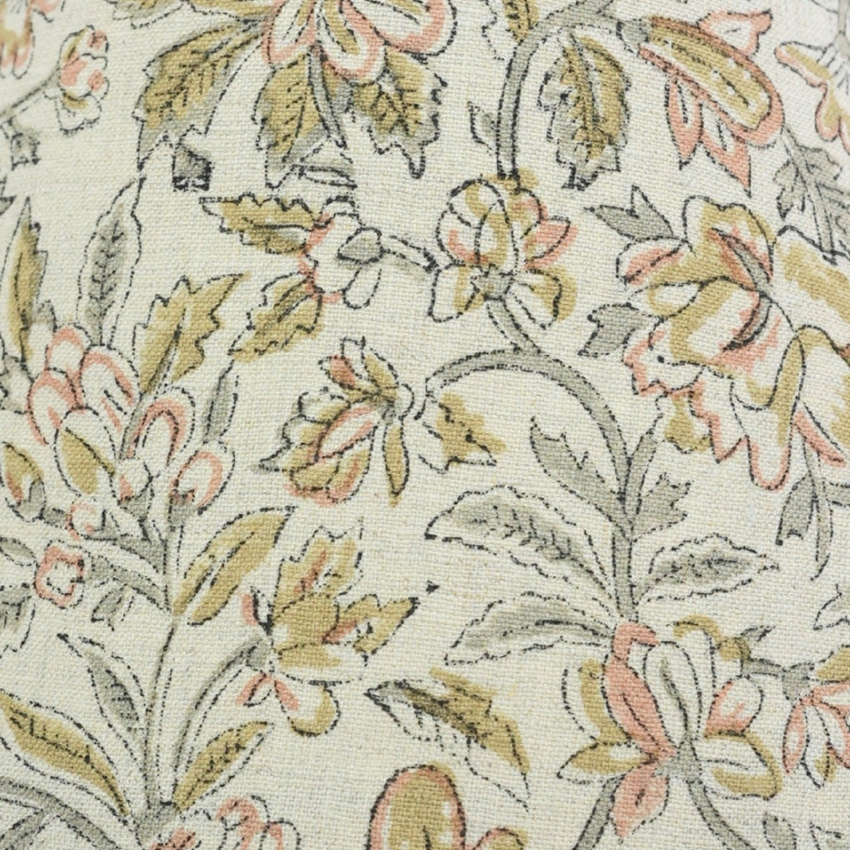 Handmade Kudrat Green Pure Linen Block Printed Boho Detachable Lampshade