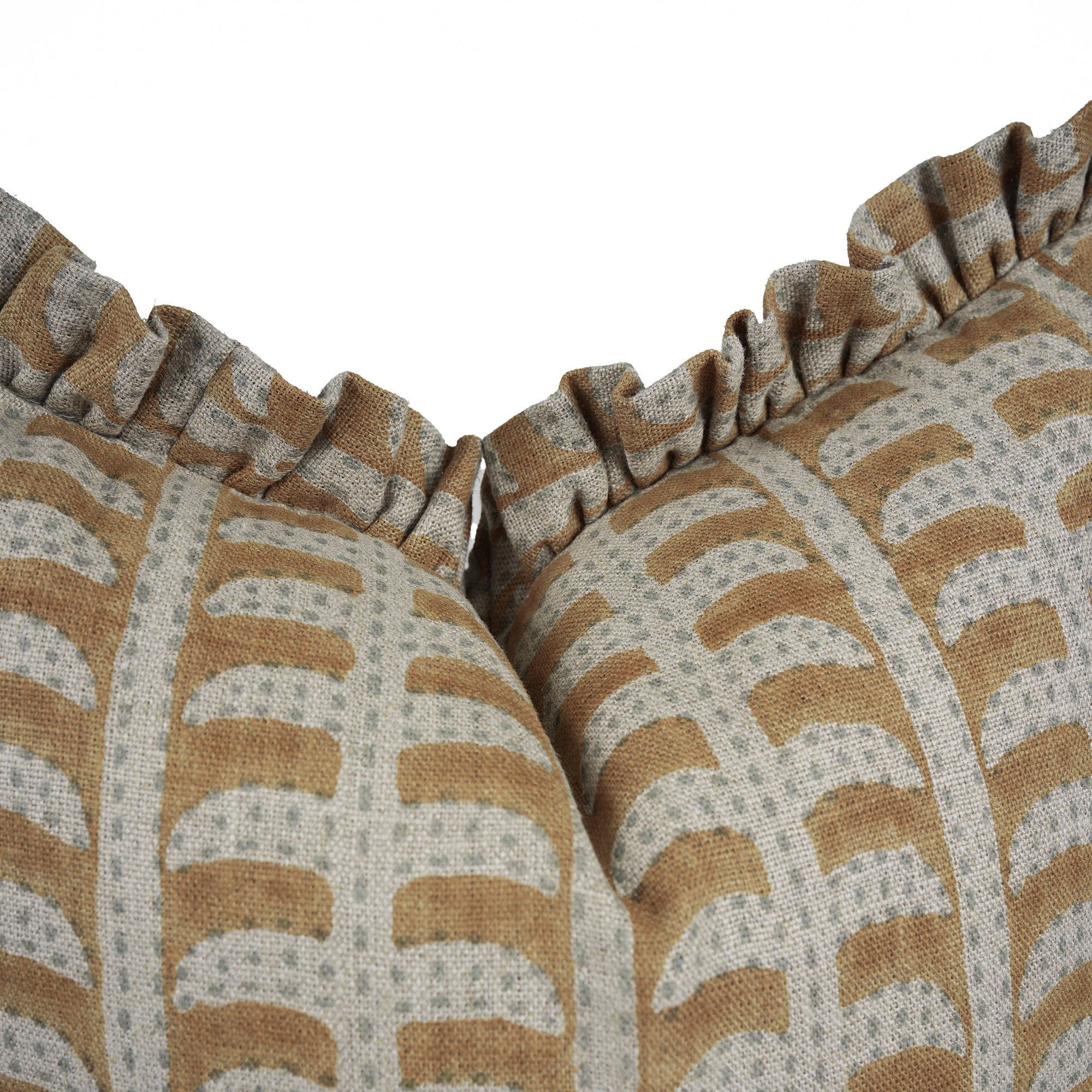 Indian Artisan Block Print Ruffled Throw Pillow – Garud Design