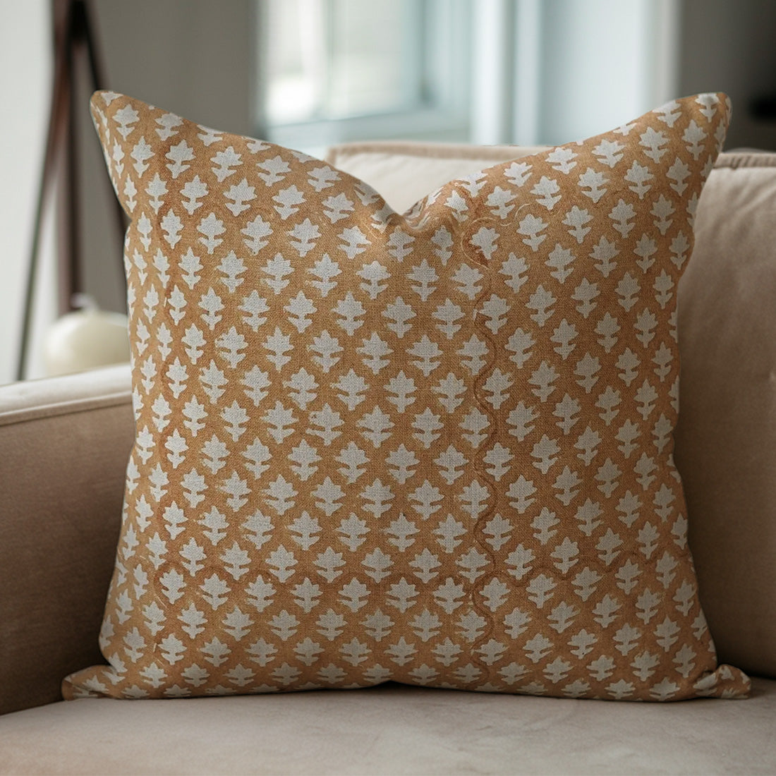 Patterned block printed pillow