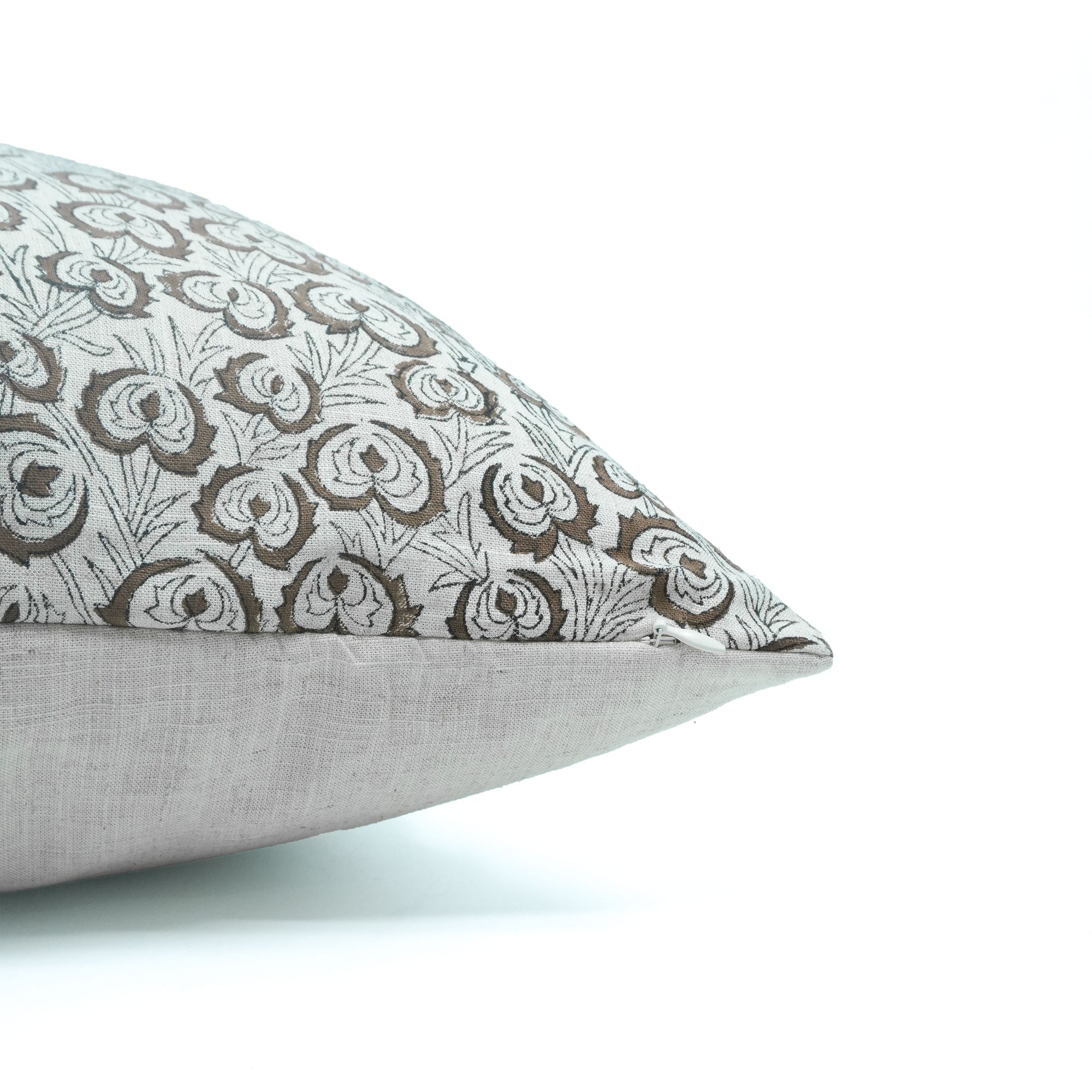 Heart Vine Mehroon Handmade Viscose Linen Pillow Cover
