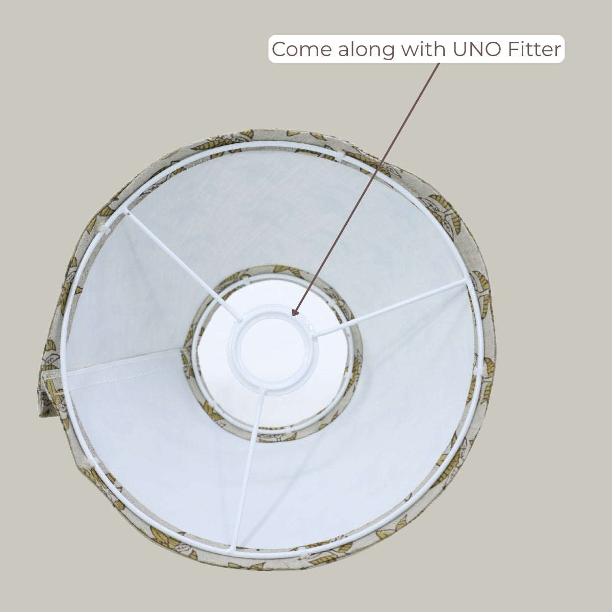 Handmade Mustard Floral Linen Lampshade | Drum & Coolie Styles