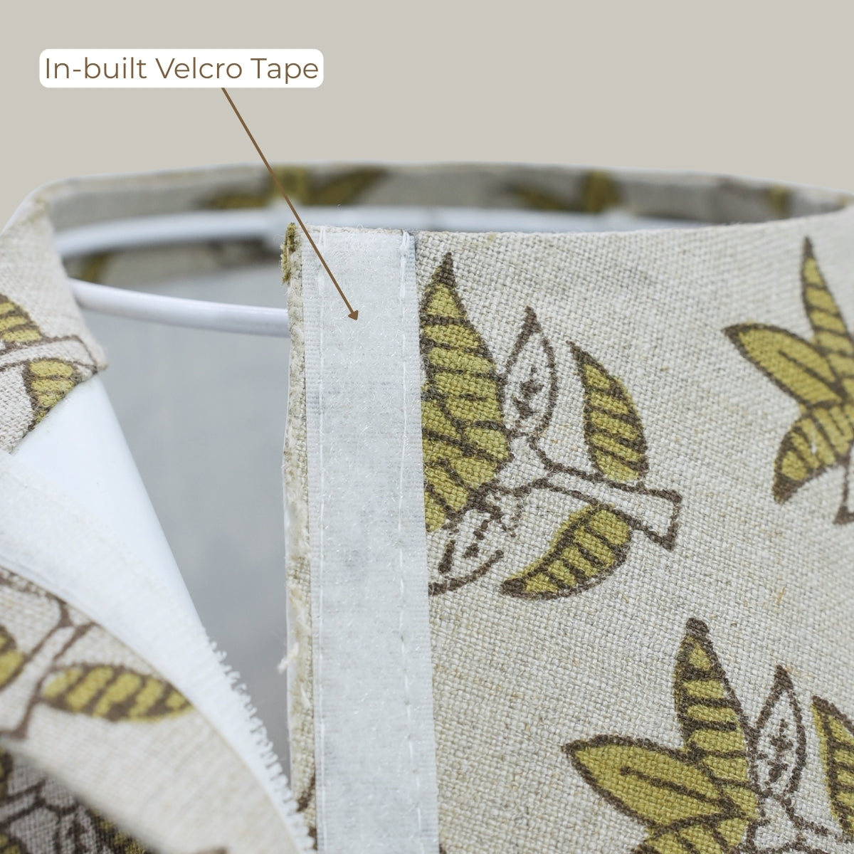 Handmade Mustard Floral Linen Lampshade | Drum & Coolie Styles