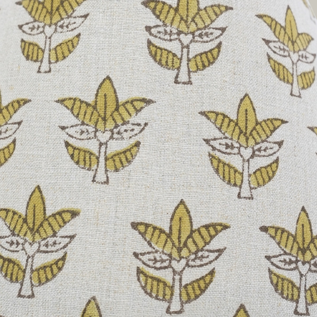 Handmade Mustard Floral Linen Lampshade | Drum & Coolie Styles