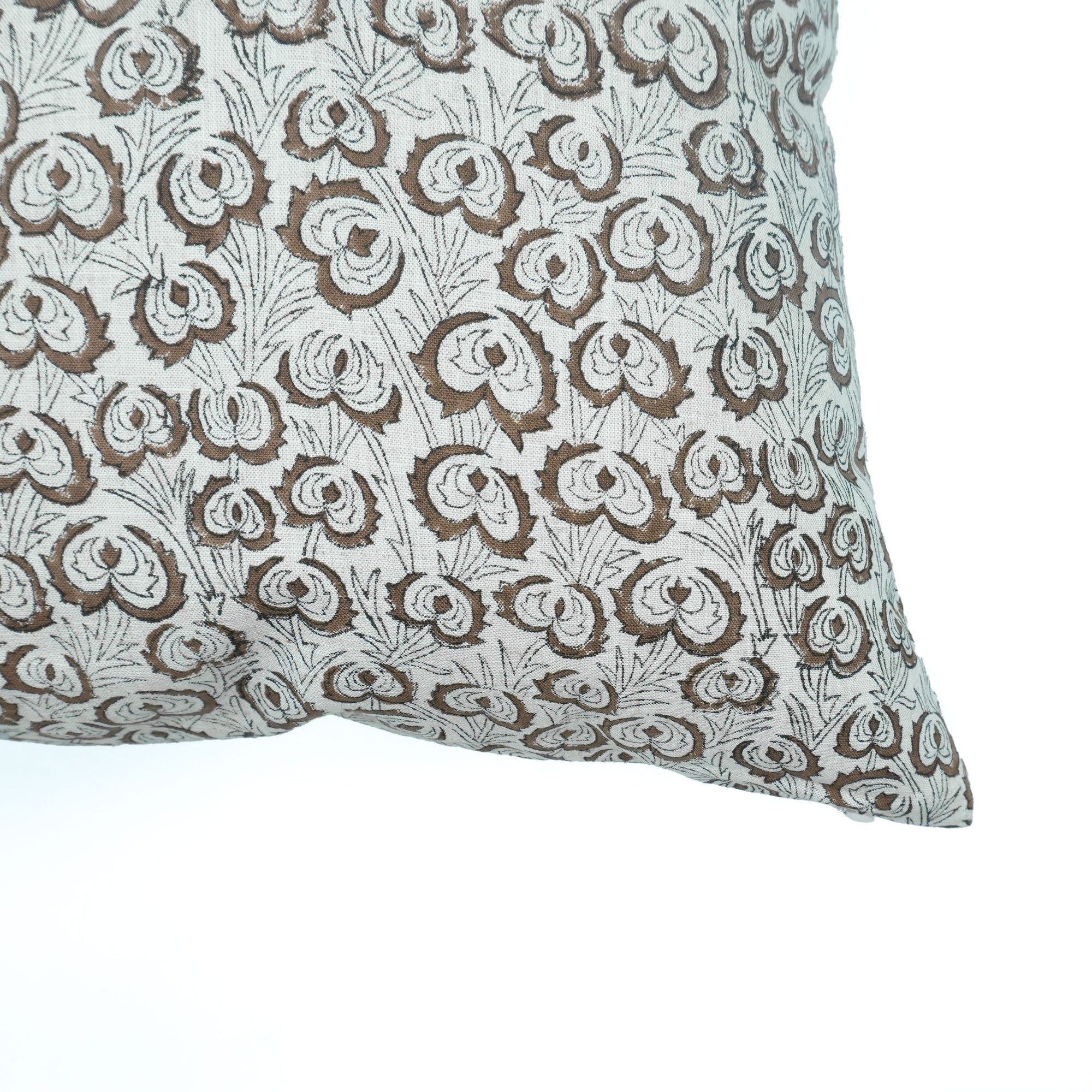 Heart Vine Mehroon Handmade Viscose Linen Pillow Cover