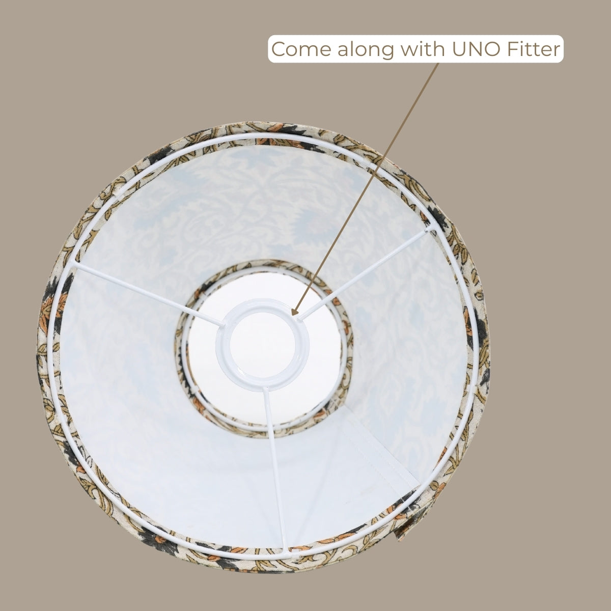 Hawamahl Blue & Green Floral Viscose Linen Detachable Lampshade