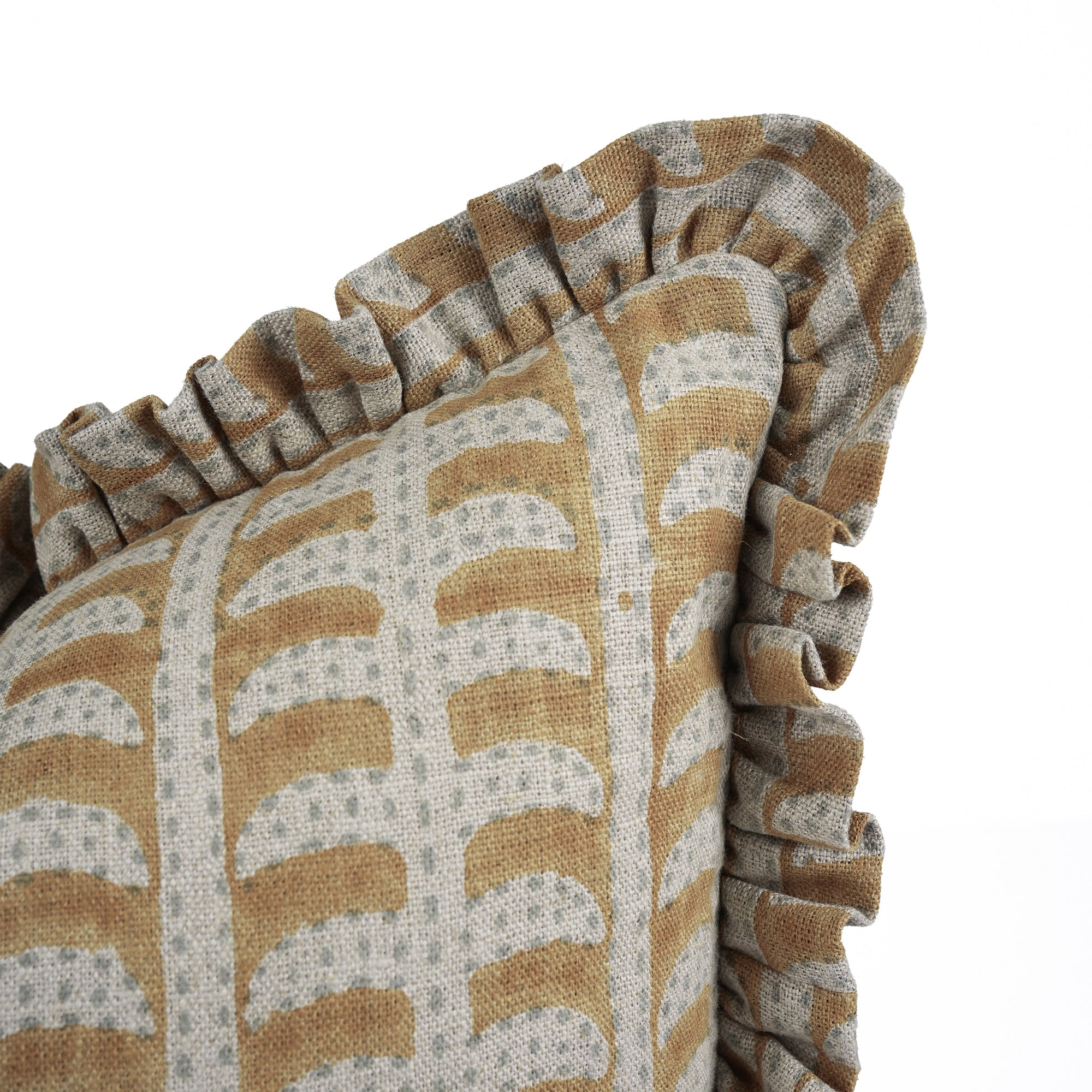 Indian Artisan Block Print Ruffled Throw Pillow – Garud Design