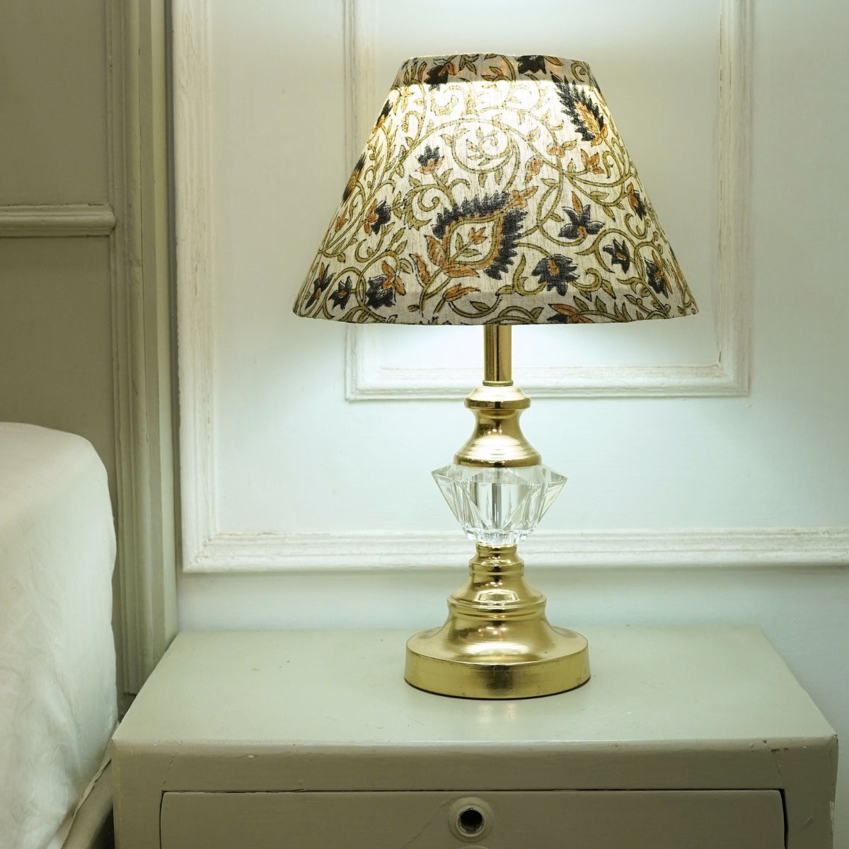 Hawamahl Blue & Green Floral Viscose Linen Detachable Lampshade