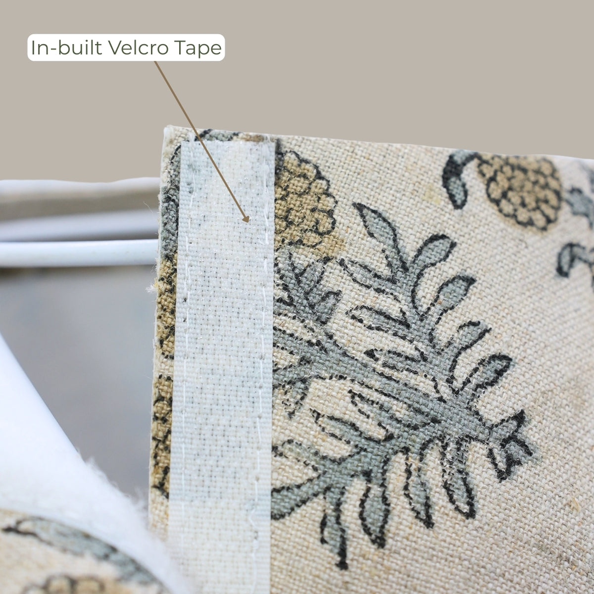 Gray & Green Hajara Floral Linen Blend Detachable Lampshade