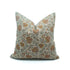 Neerabel Orange Floral Handcrafted Heavy Linen Pillow Cover