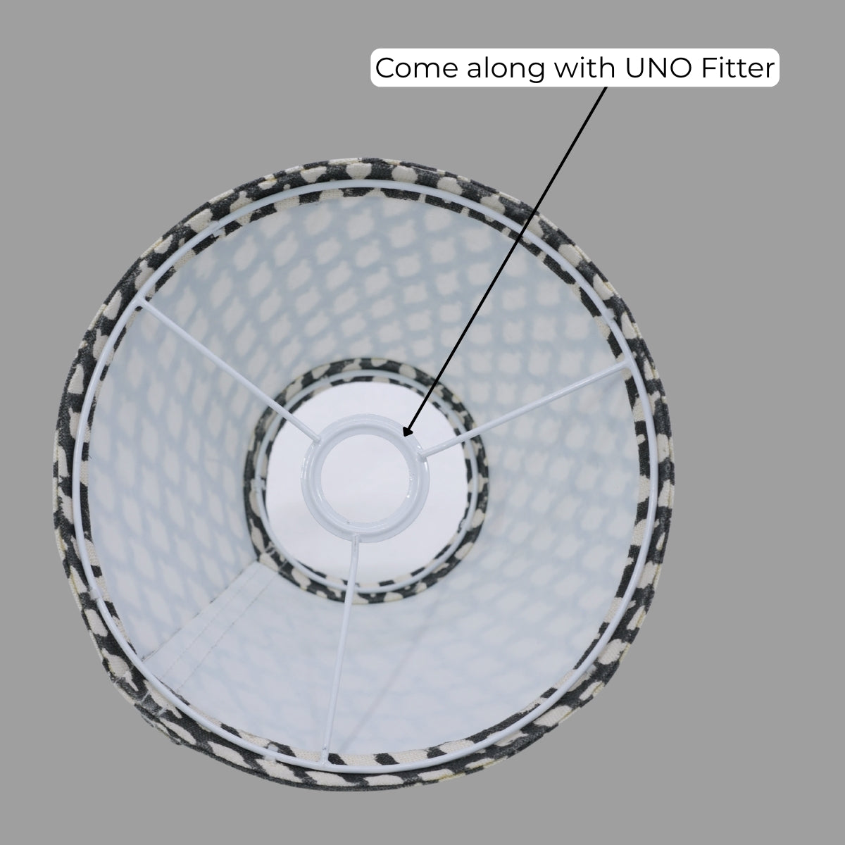 Khushbu Black Floral Thick Linen Detachable Lampshade for Bedroom