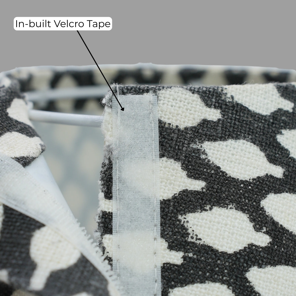 Khushbu Black Floral Thick Linen Detachable Lampshade for Bedroom