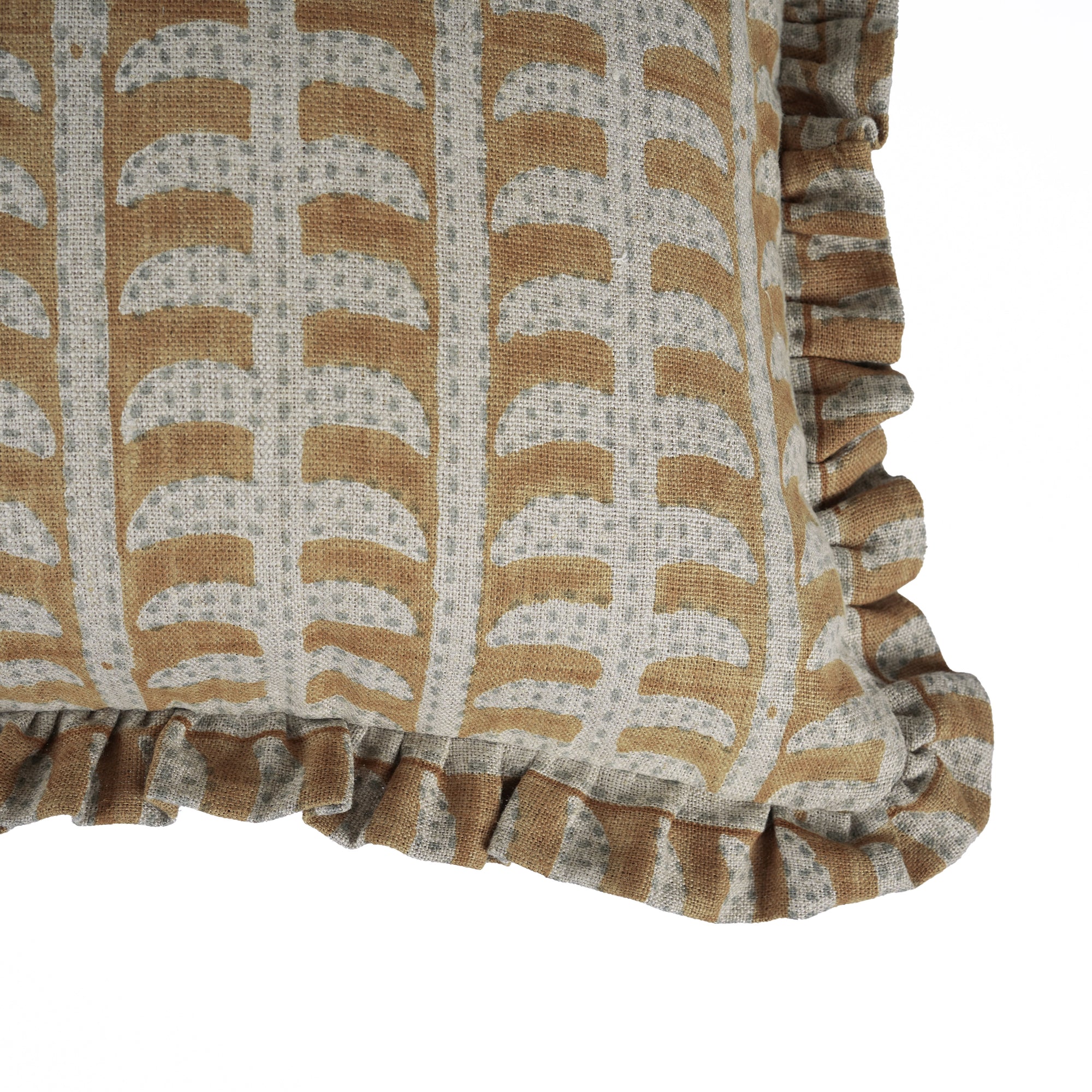 Indian Artisan Block Print Ruffled Throw Pillow – Garud Design