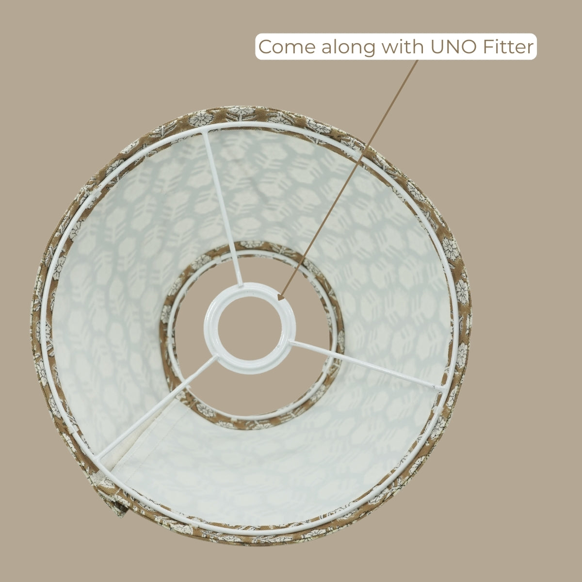 Tulsi Buti Brown & Gray Thick Cotton Detachable Lampshade