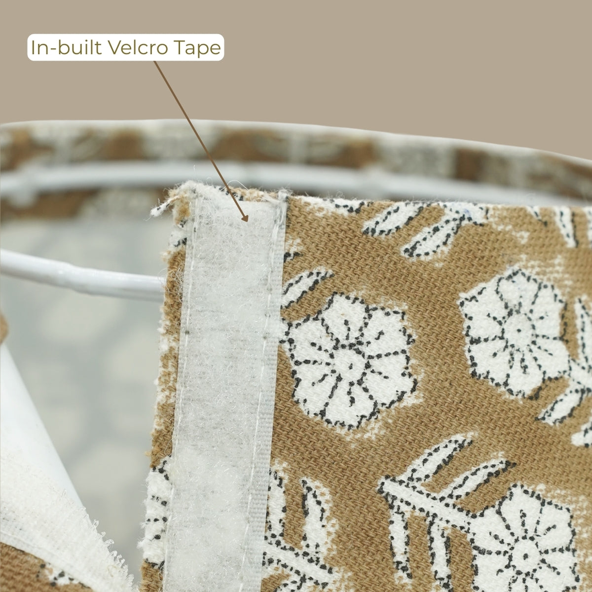 Tulsi Buti Brown & Gray Thick Cotton Detachable Lampshade