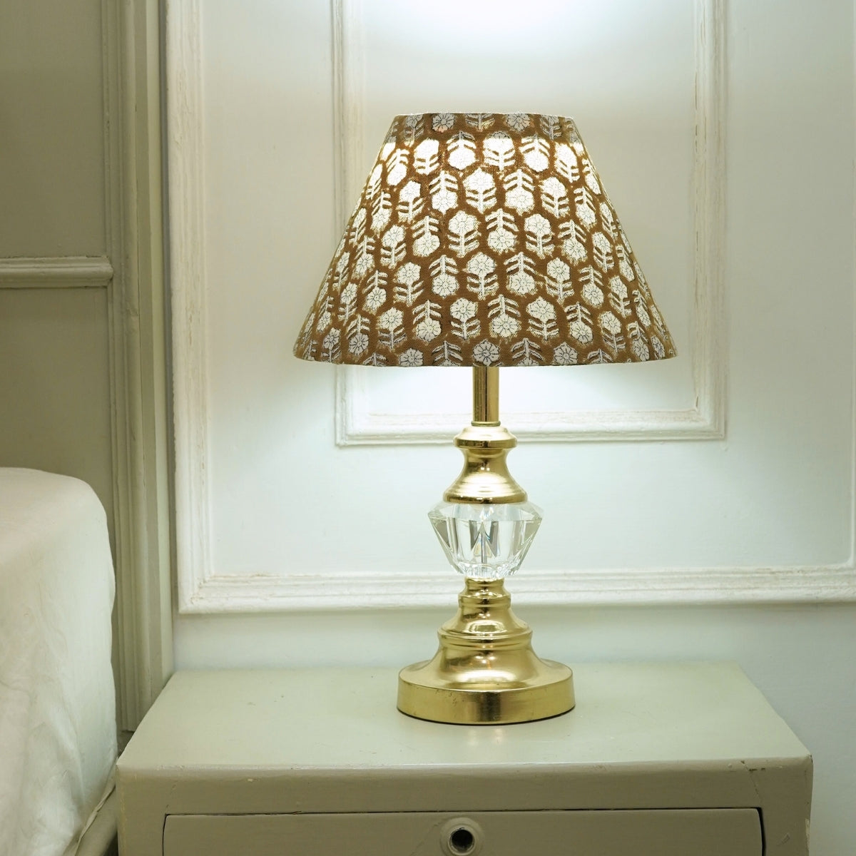 Tulsi Buti Brown & Gray Thick Cotton Detachable Lampshade