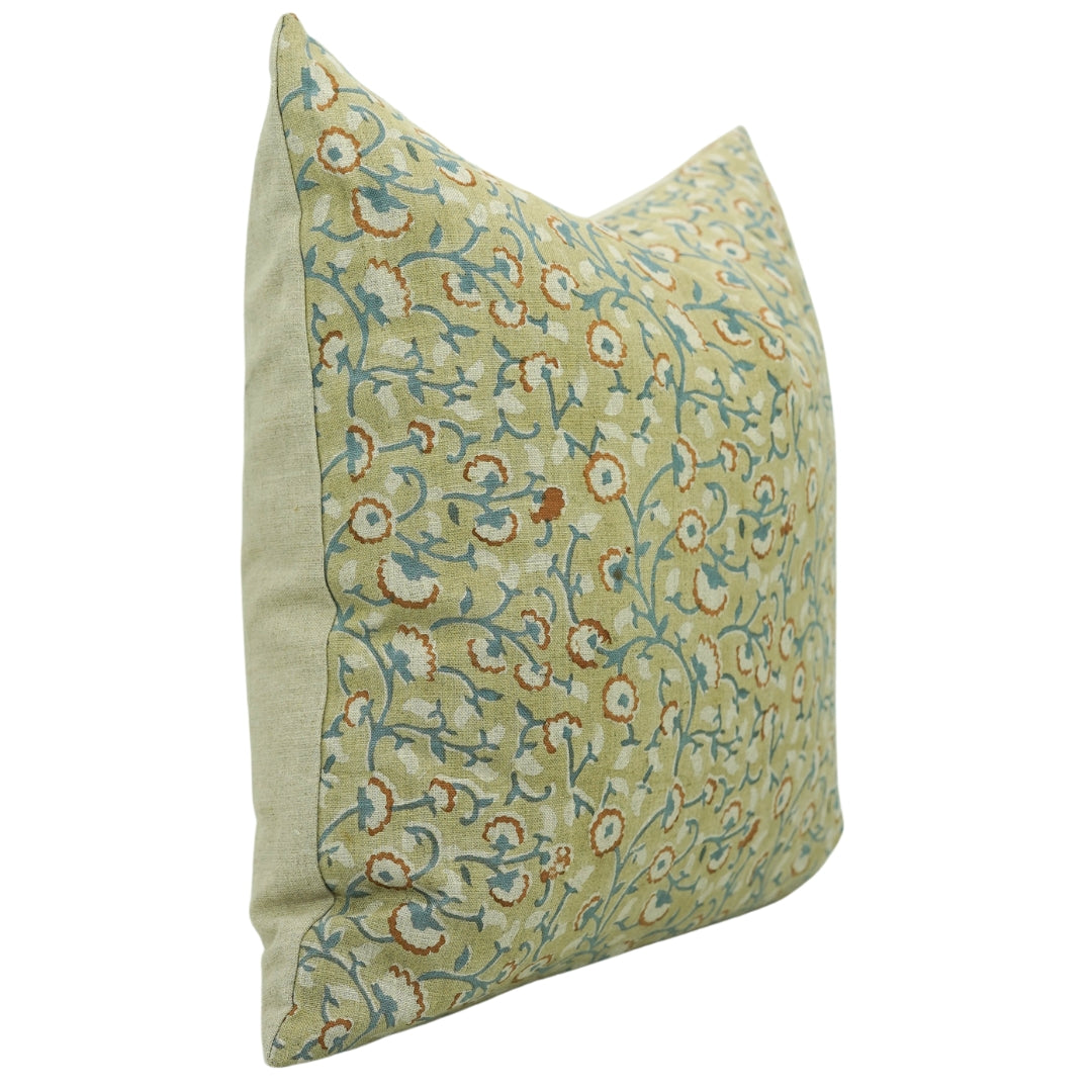 Pure Linen block print designer boho pillow/cushion cover- HIMACHAL - Fabdivine
