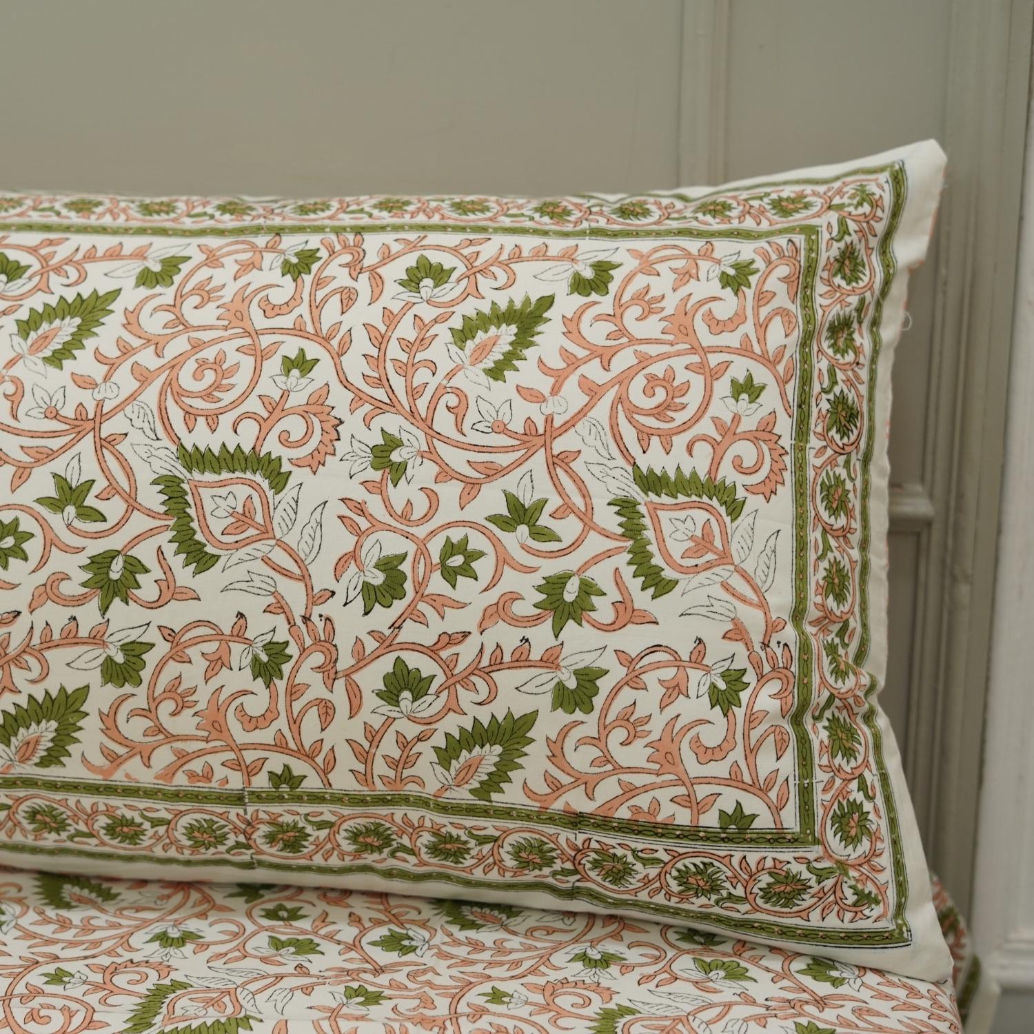 Cotton bedsheet for king, queen and twin size bed, made from 100% cotton fabric bedspread, floral block print handmade printed bedspread for king size bed - Fabritual