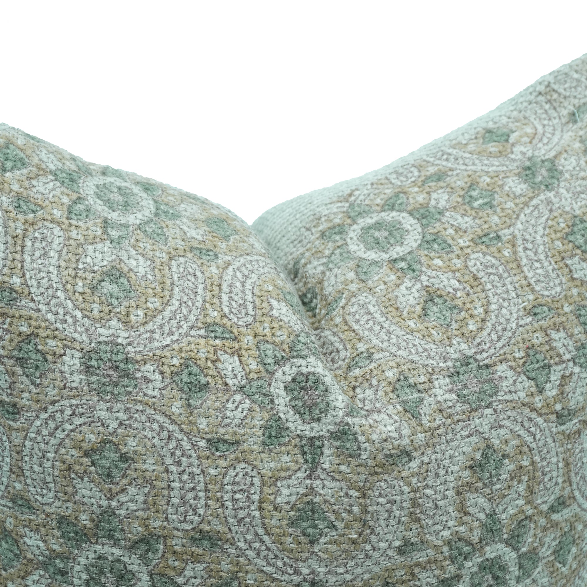 Indian Artisan Jute Linen Cushion Cover Gray Floral - Mahek