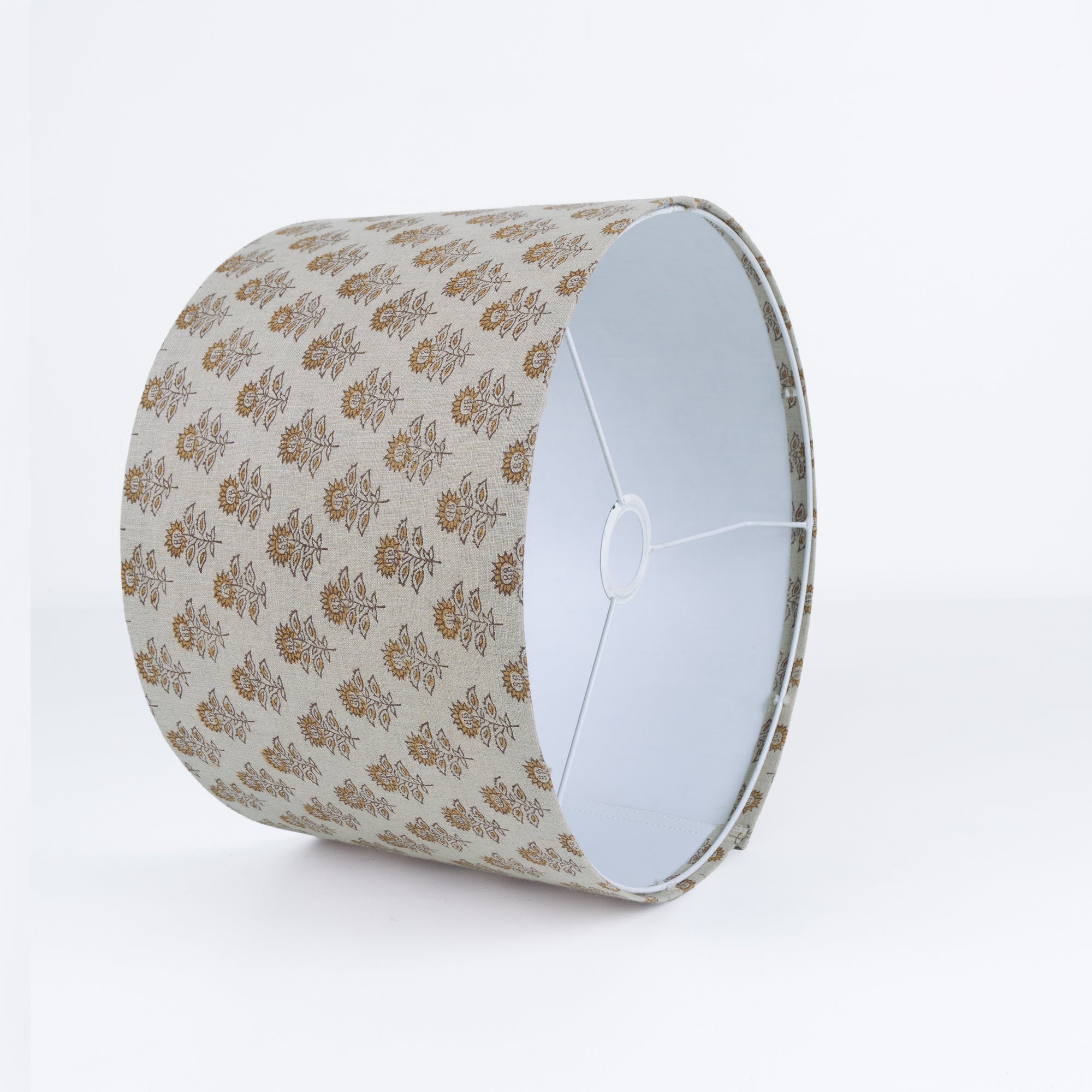Jaipur Crafted Bagru Buti Pure Linen Floor Lampshade