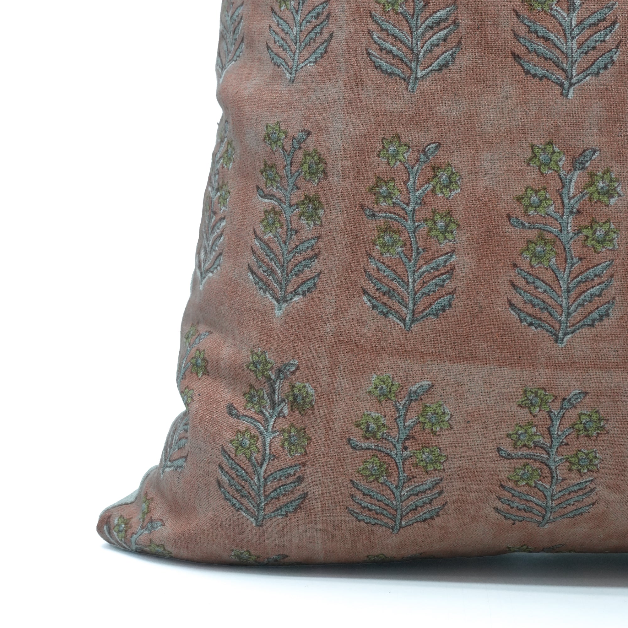 Inderdhanush Handmade Peach Pure Linen Cushion Cover 