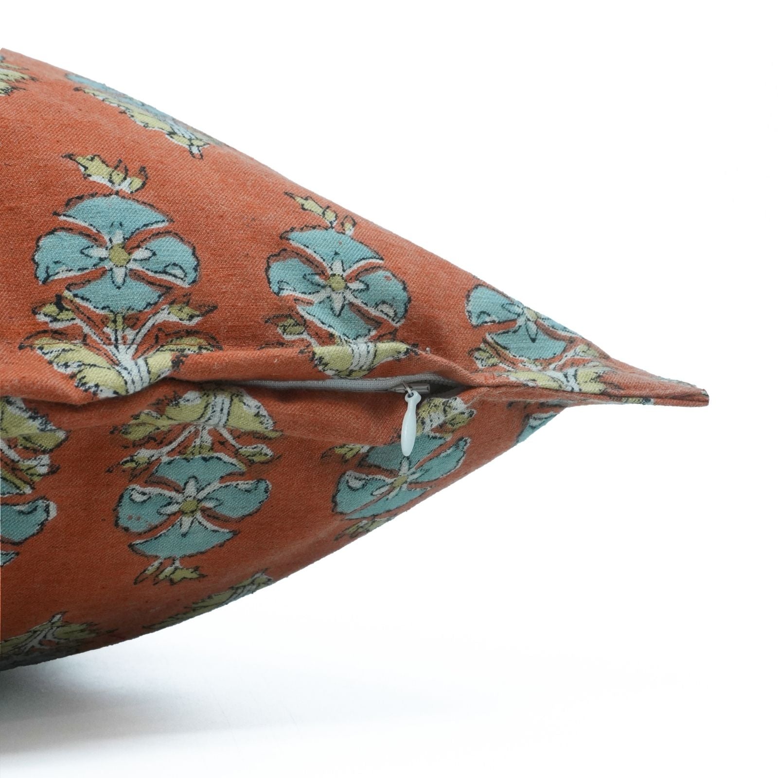 Handcrafted Oxford Linen Blend Boho Pillow Cover || Rust Mormukut