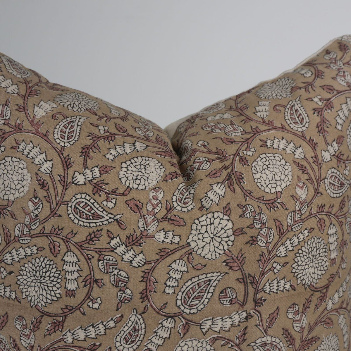 Handmade Shilong Linen Blend Camel Decorative Pillow Cover