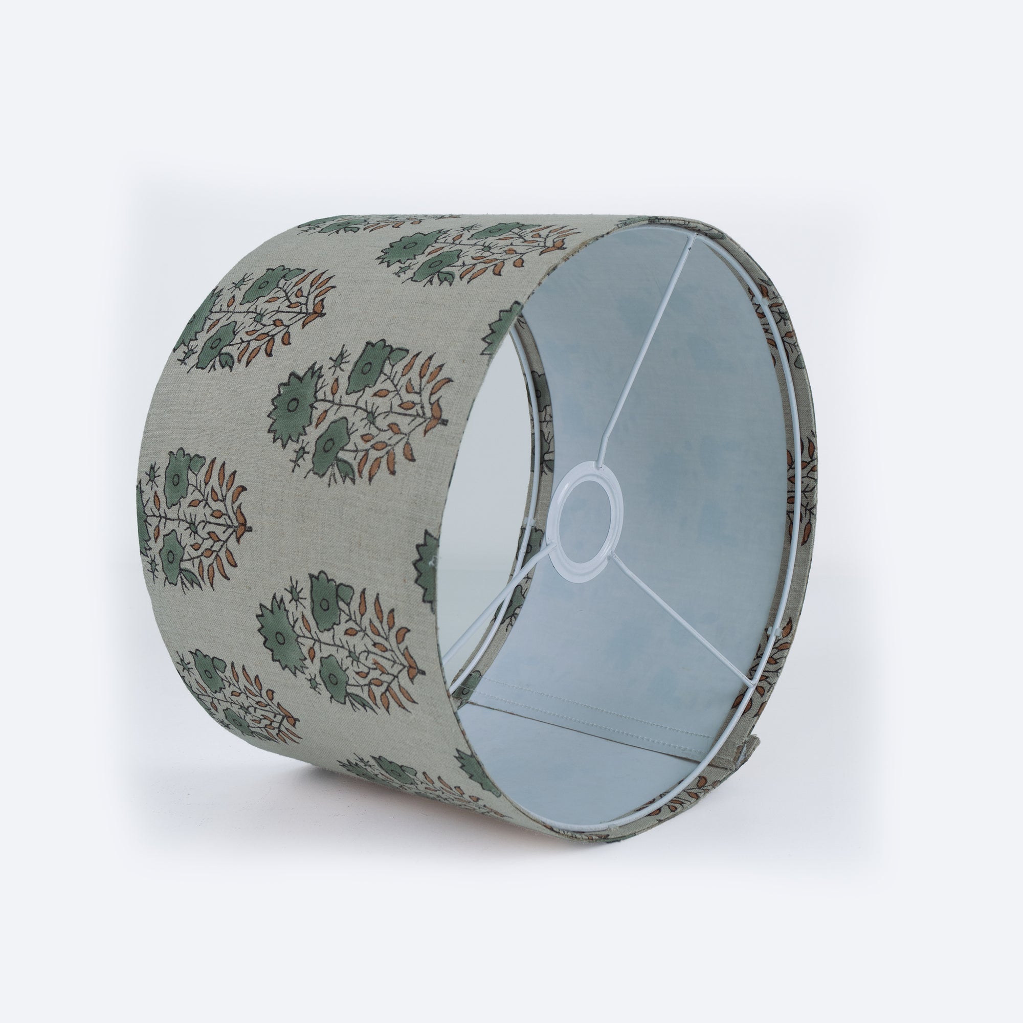Mayra Indian Block Print Floral Pure Linen Boho Lampshade