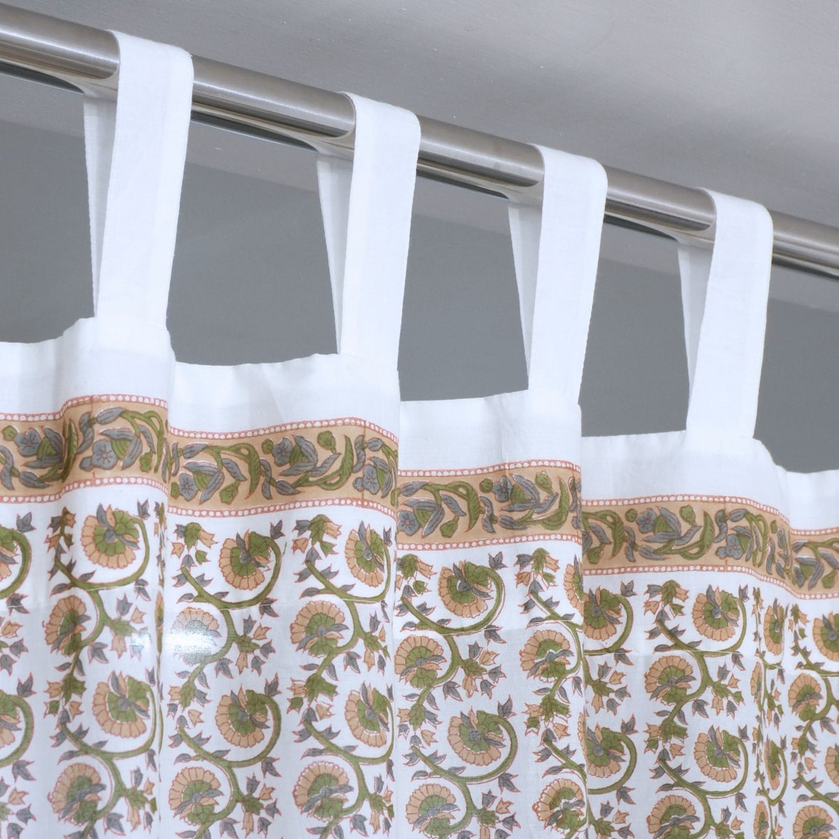 Handcrafted Block Print 100% Cotton Curtains - Sawrna