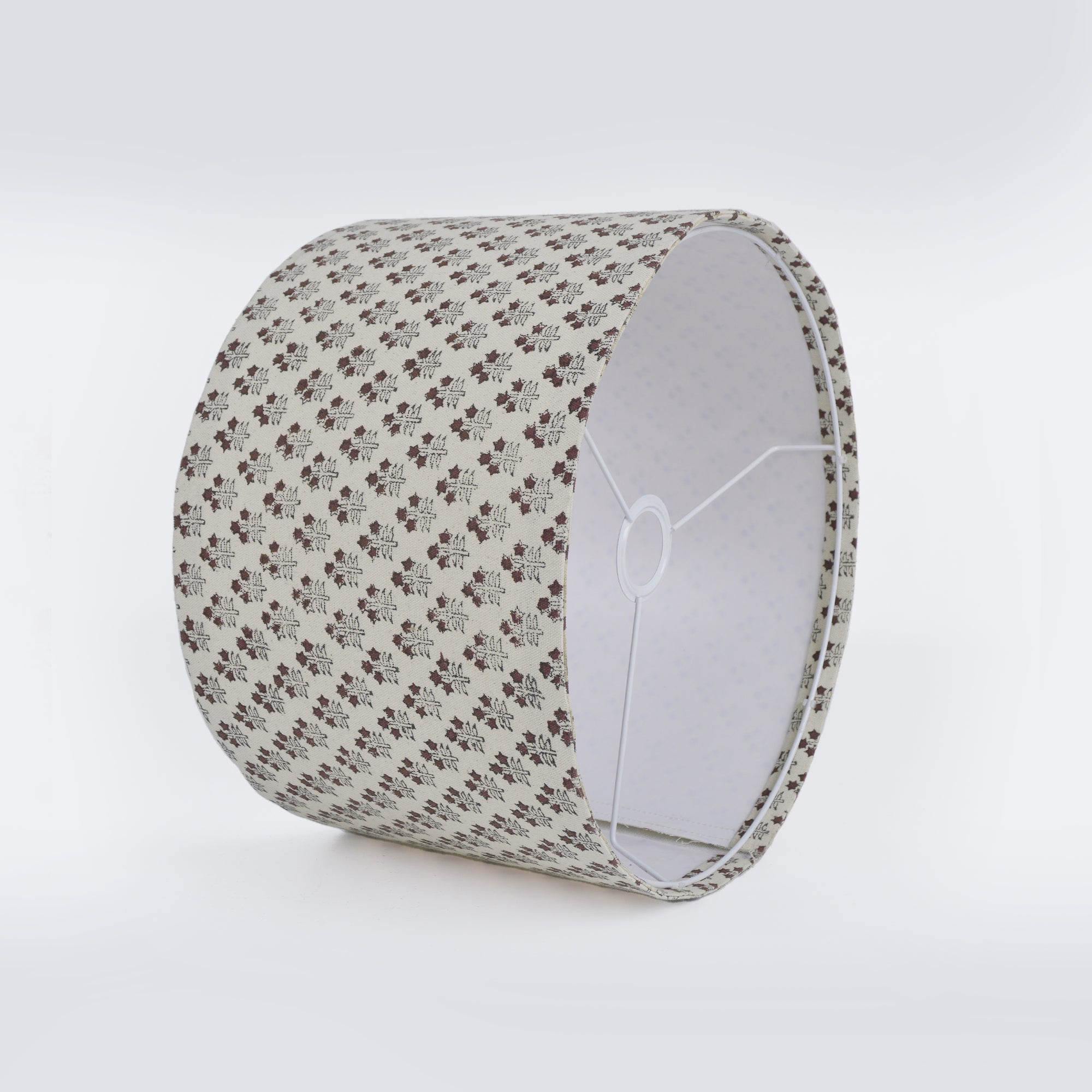 Block Print Duck Canvas Drum Table Lampshade - Keasriya