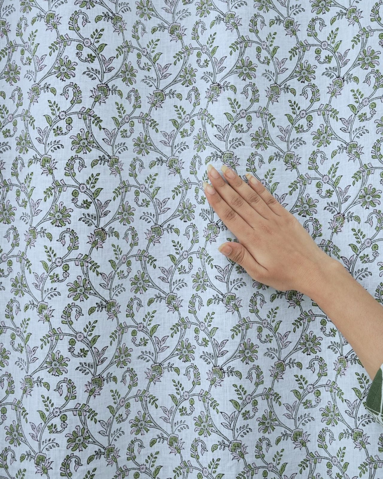 Floral Handcrafted Boho Curtain on Viscose Colored Linen || Varanasi