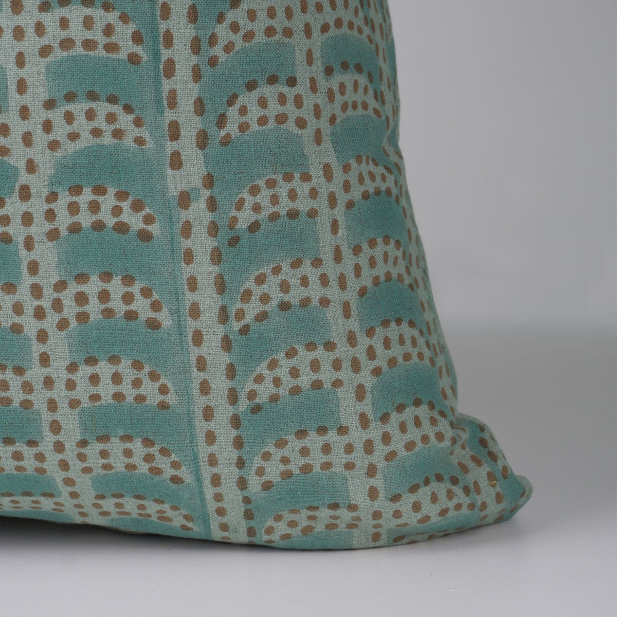 Hand Block Printed Linen Pillow Cover - Blue Garud